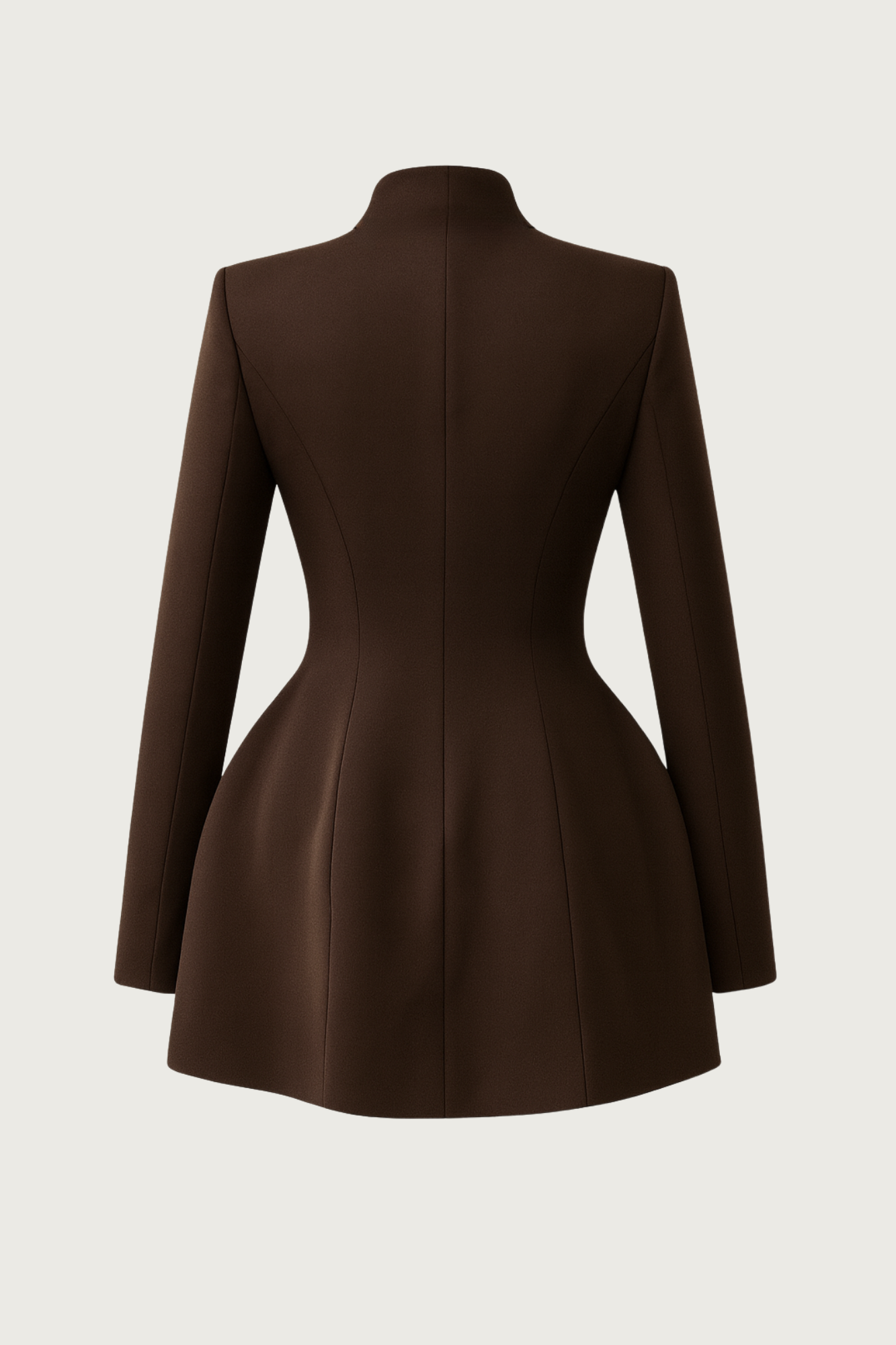 High Neck Contour Dress - Espresso Brown