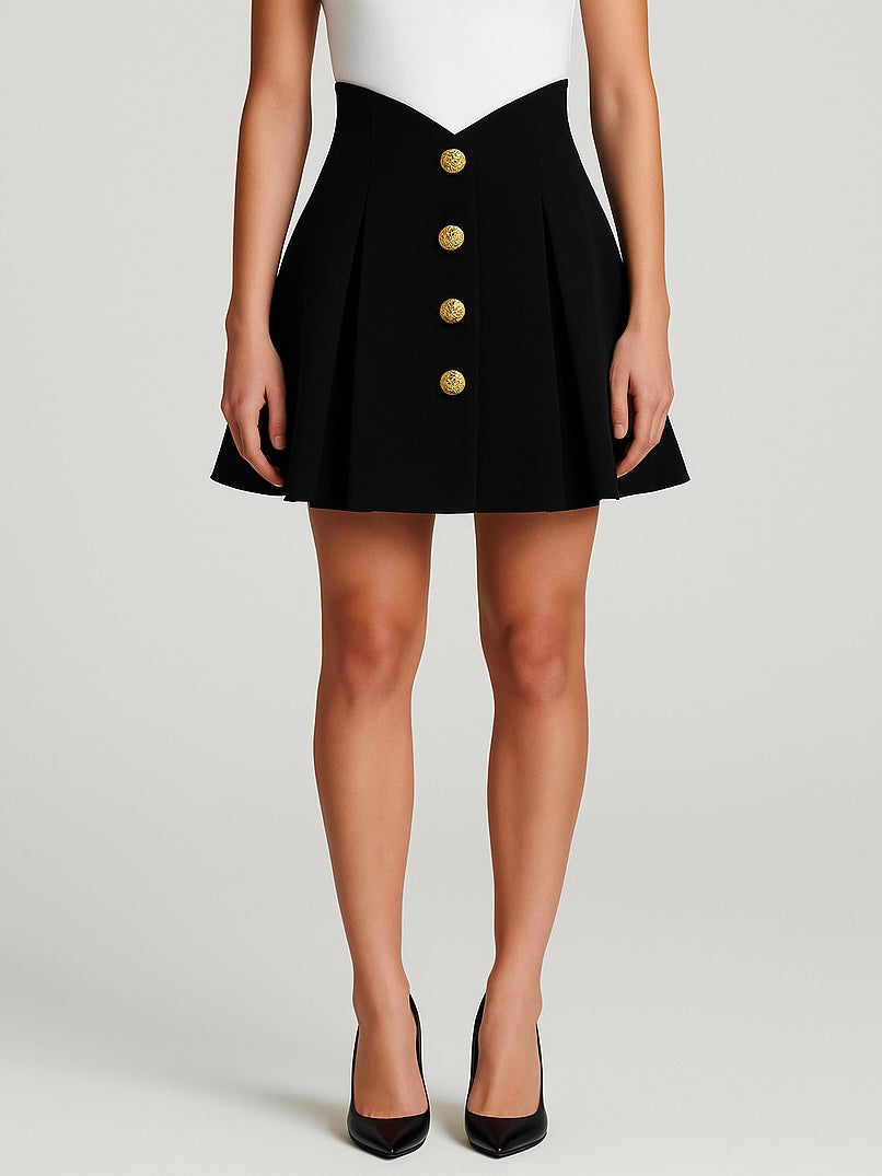 Gold Button Tulip Skirt