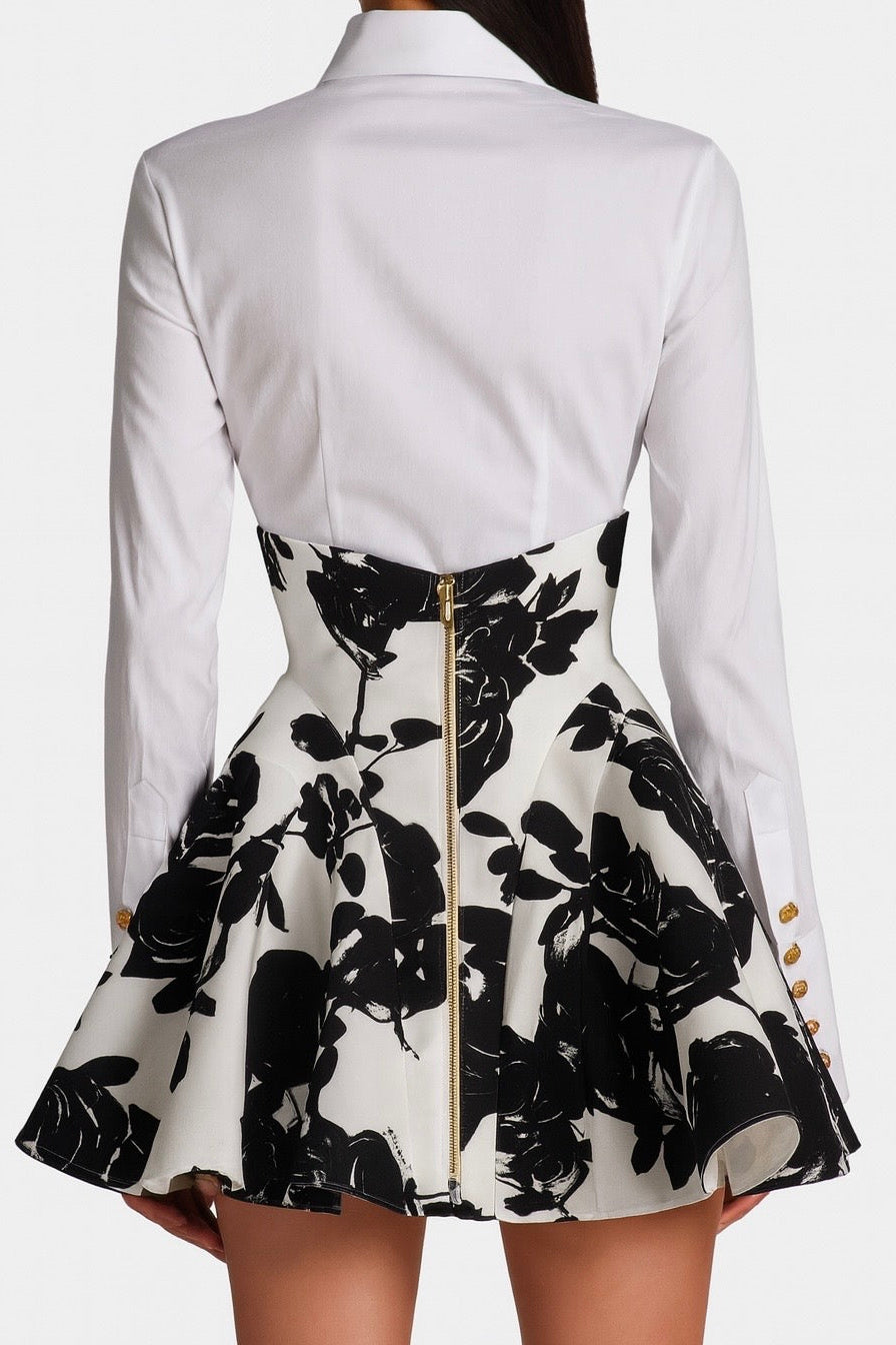 Floral Flare Mini Skirt