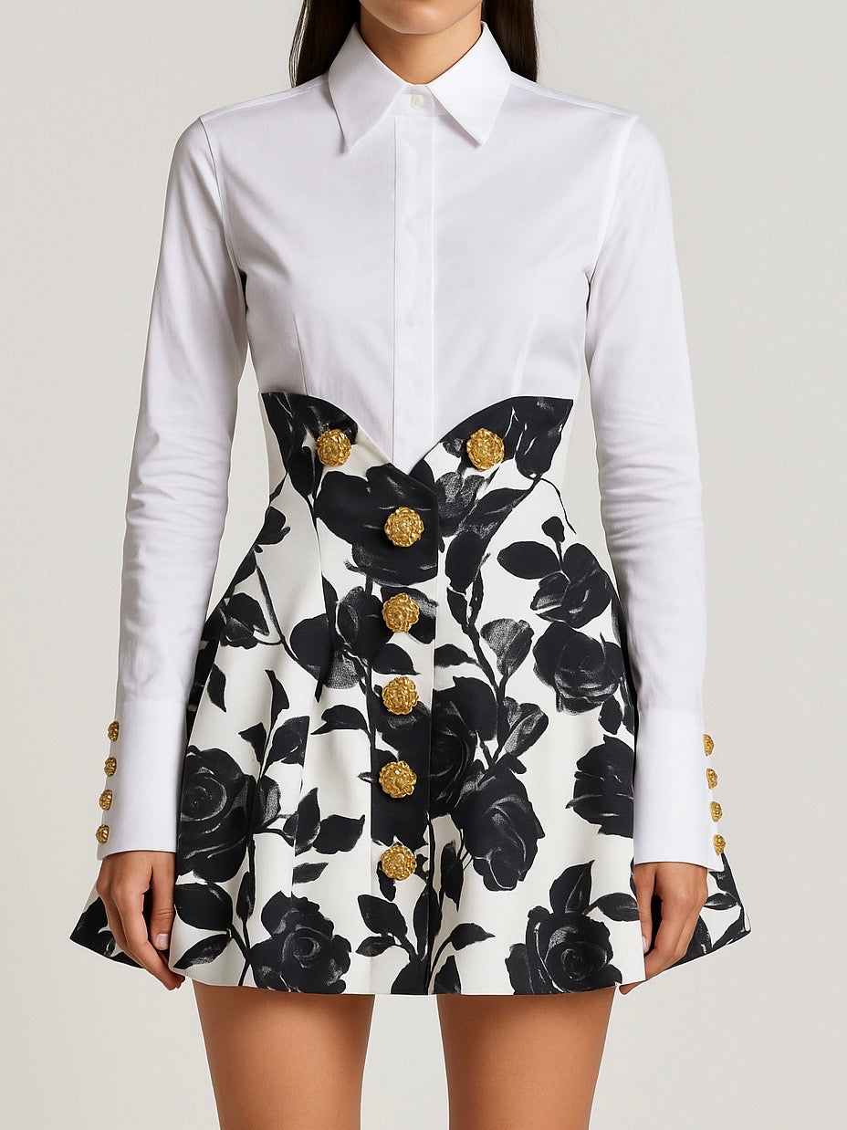 Gold Button Poplin Shirt
