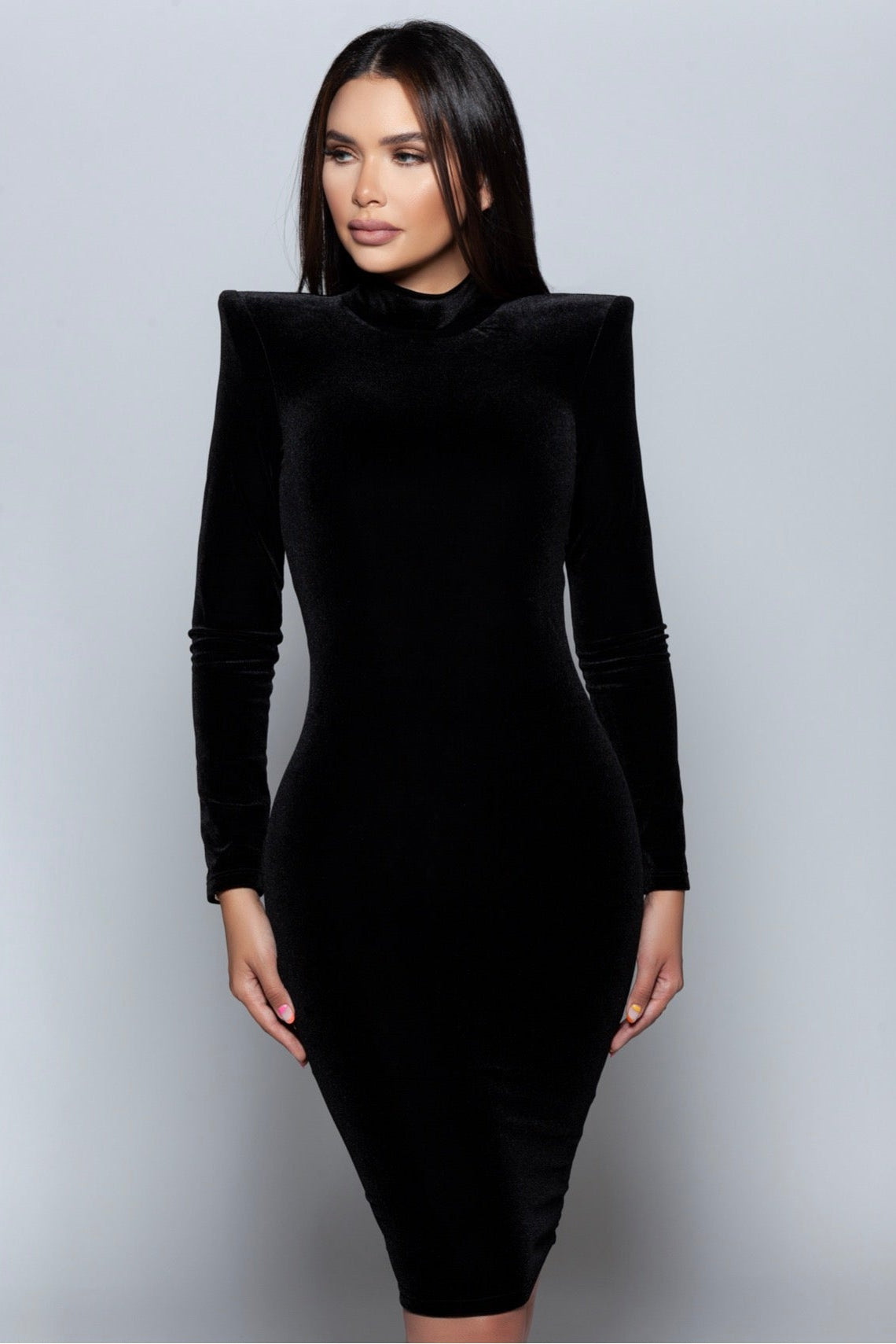 Velvet Tailored Midi Dress