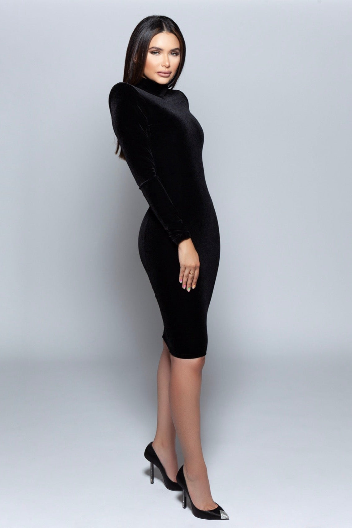 Velvet Tailored Midi Dress