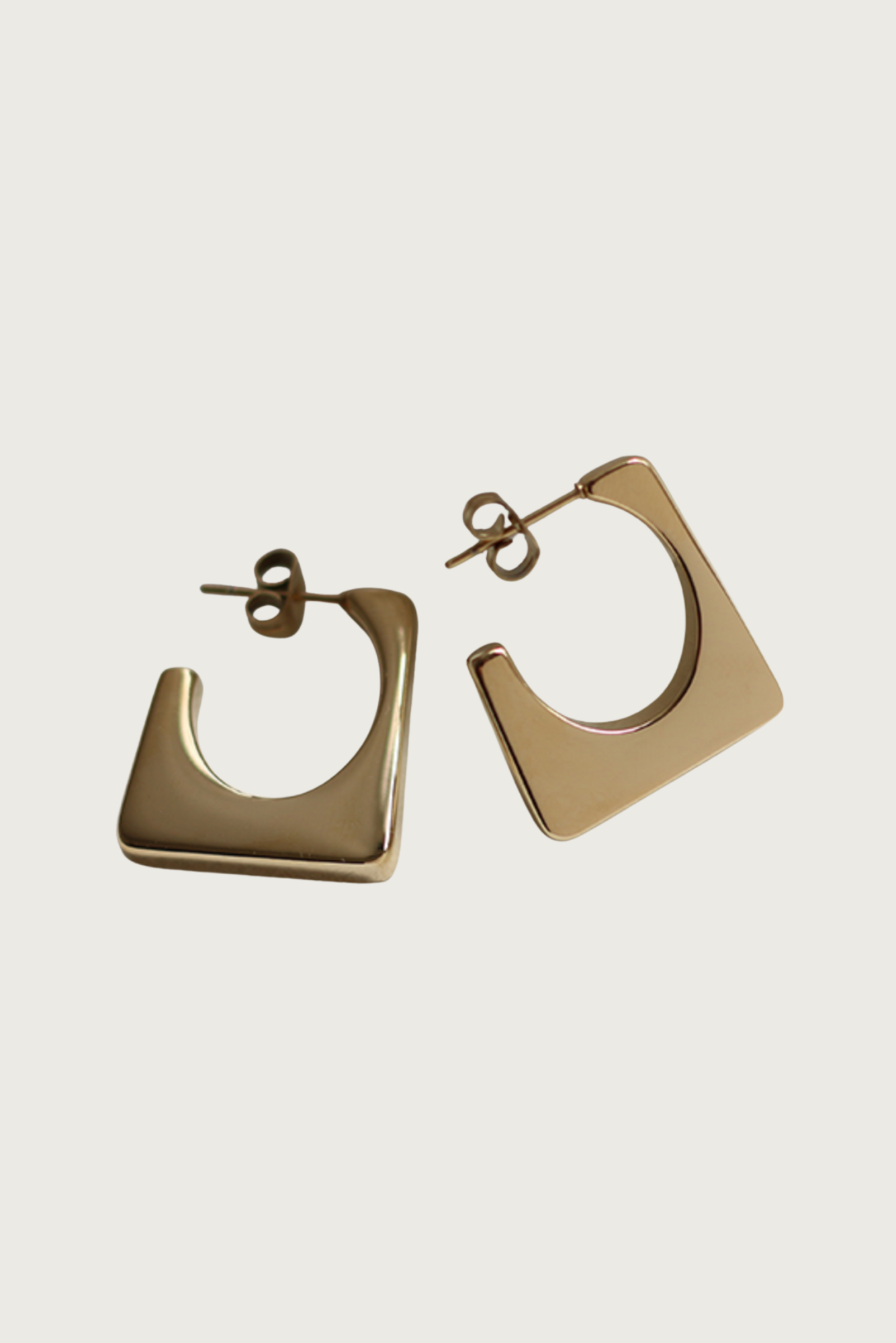 18k Gold Plated Hollow Square Hoop Earrings