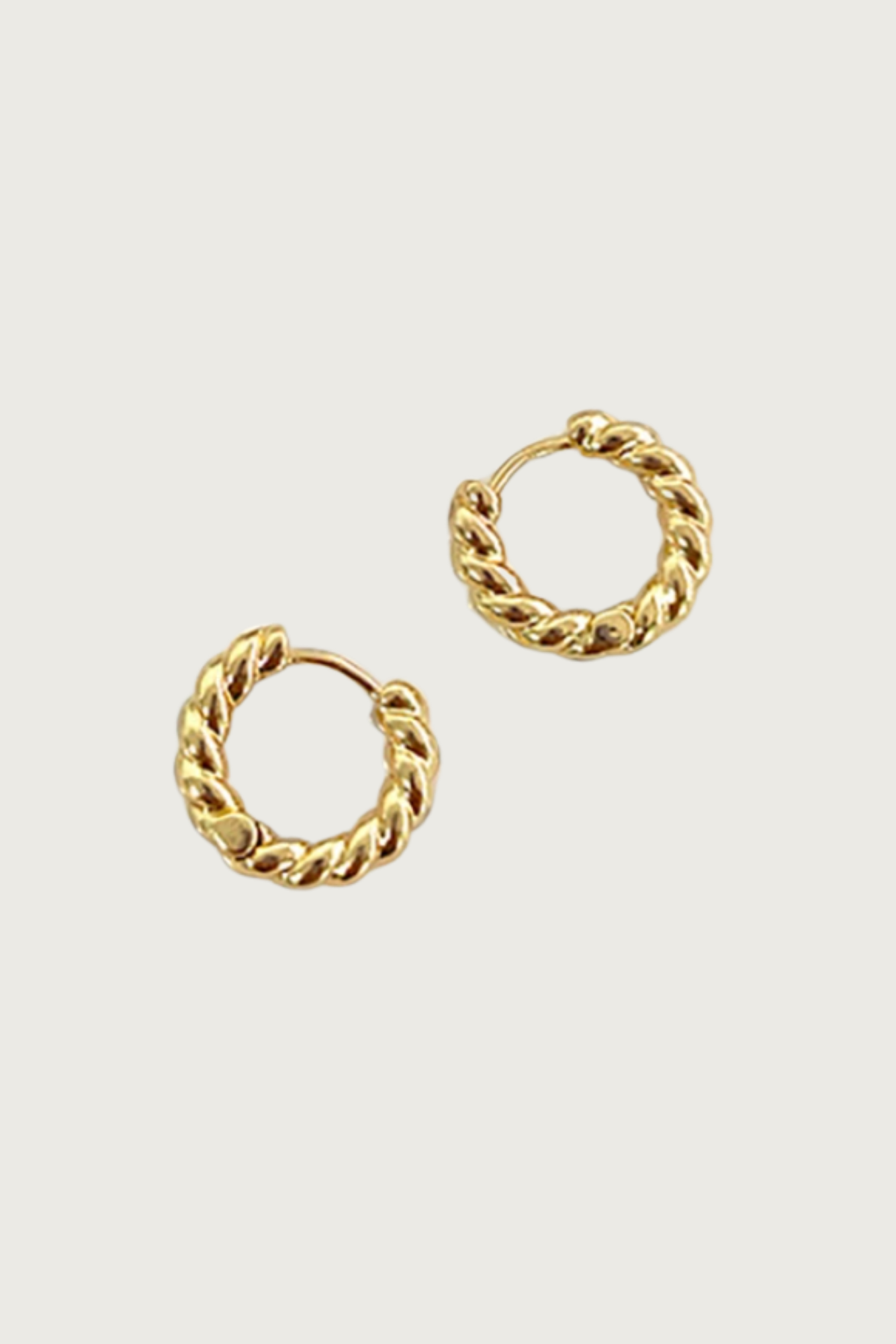 14k Gold Plated Mini Twist Huggie Hoop Earrings
