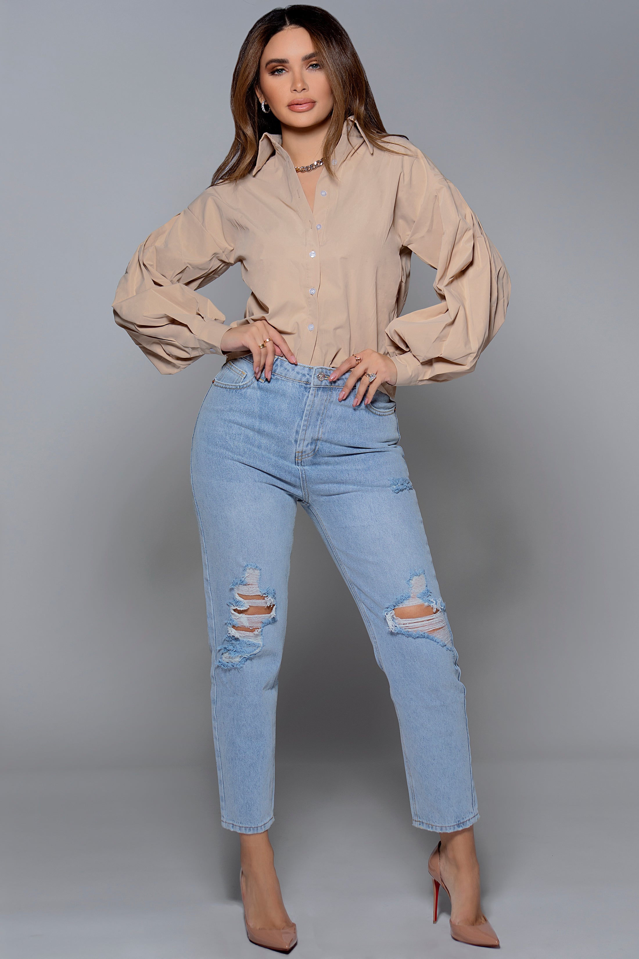 Distressed Mom Jeans