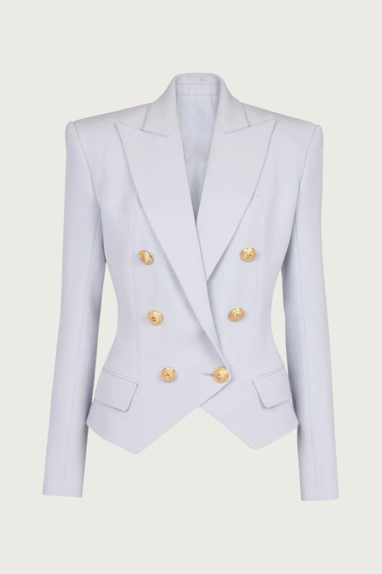 Gold Button Peak Lapel Blazer