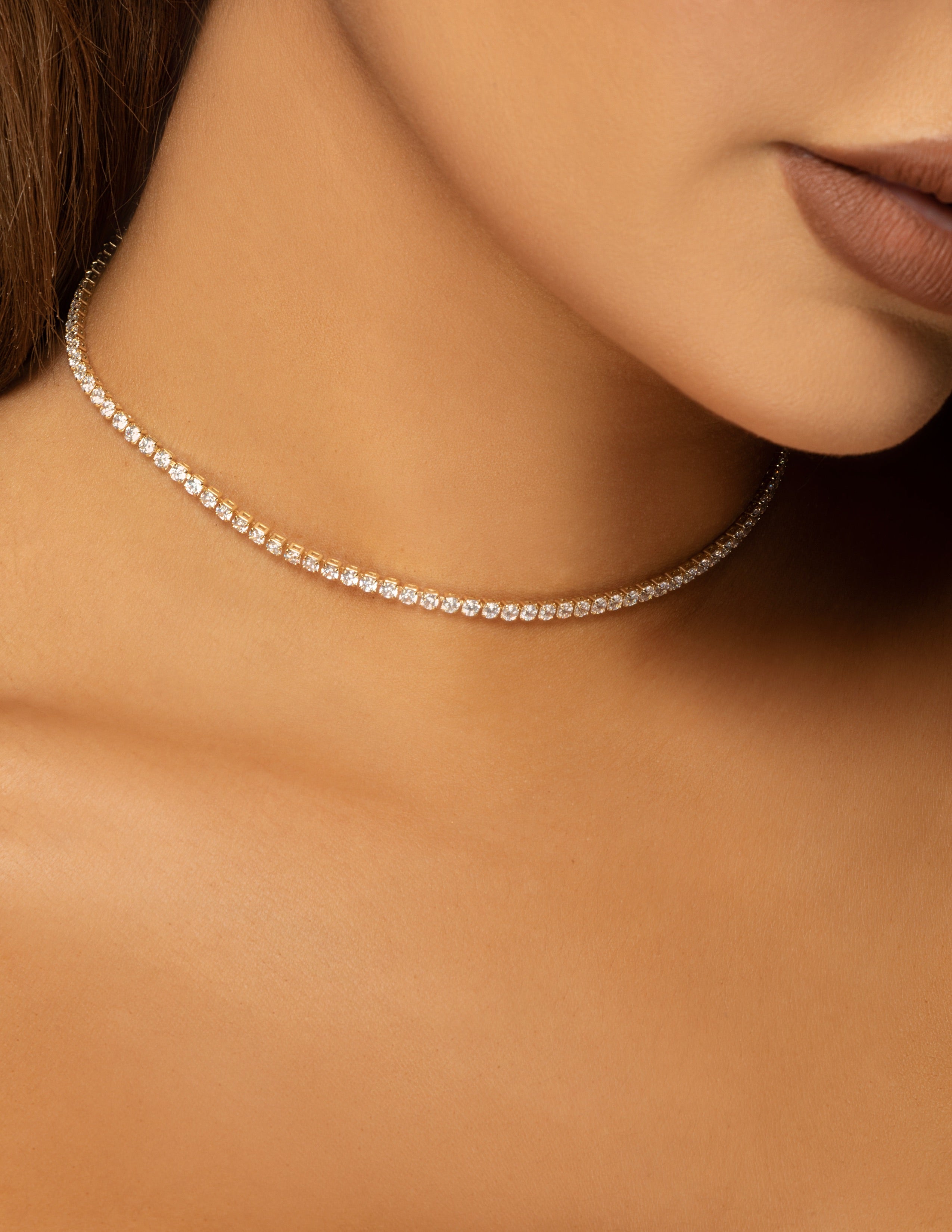 14k Gold Plated Tennis Necklace