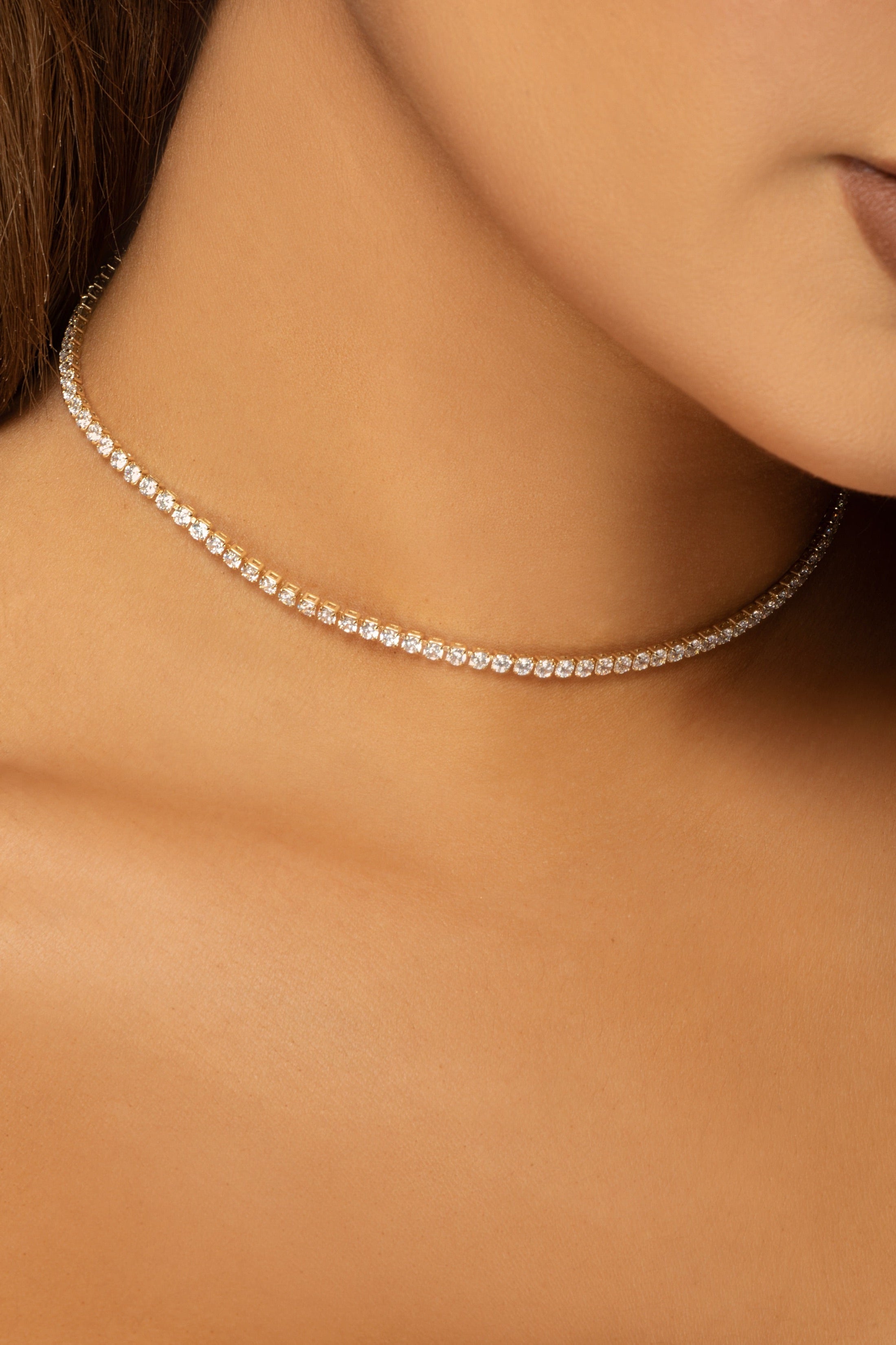 14k Gold Plated Tennis Necklace