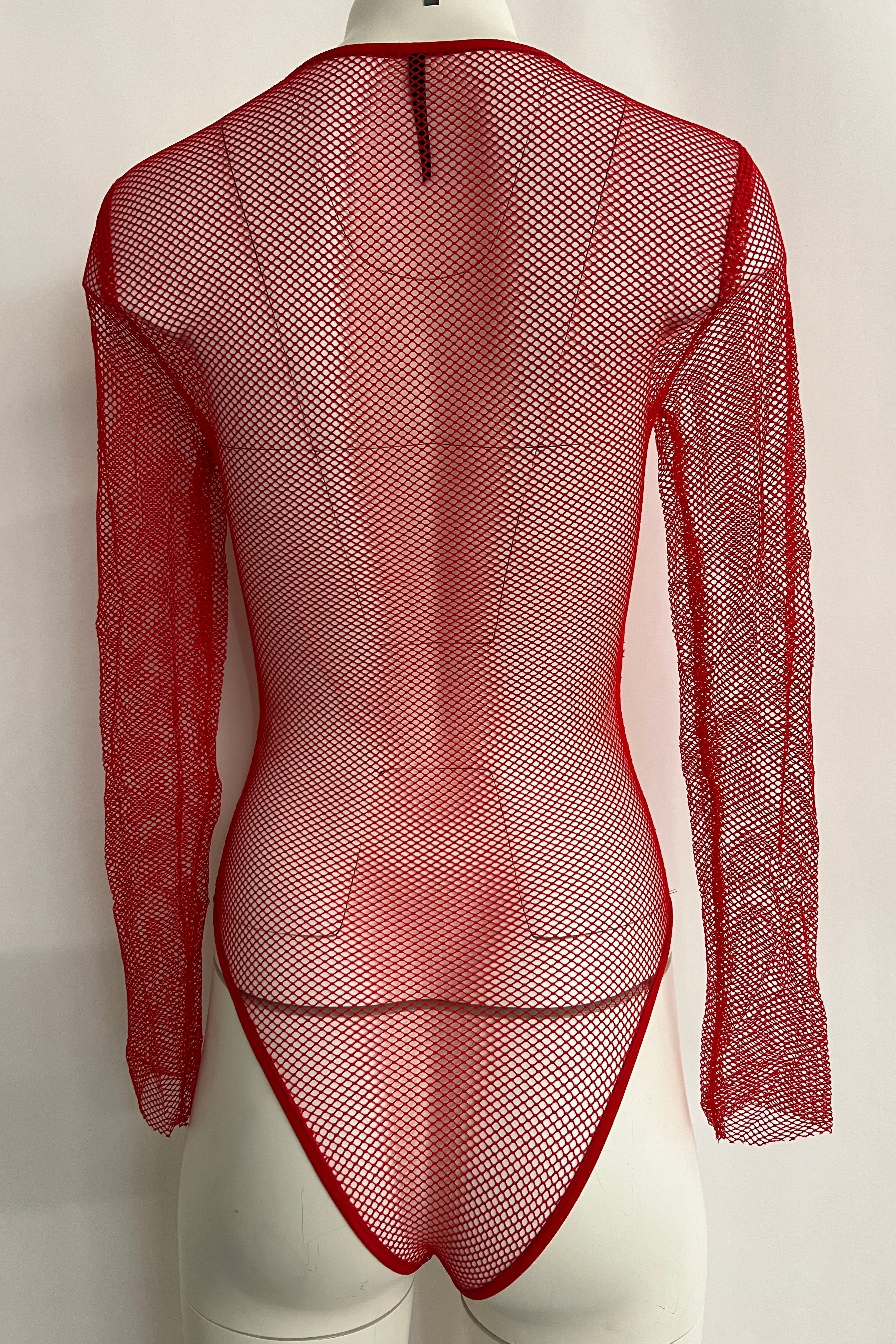 Mesh Bodysuit - Red