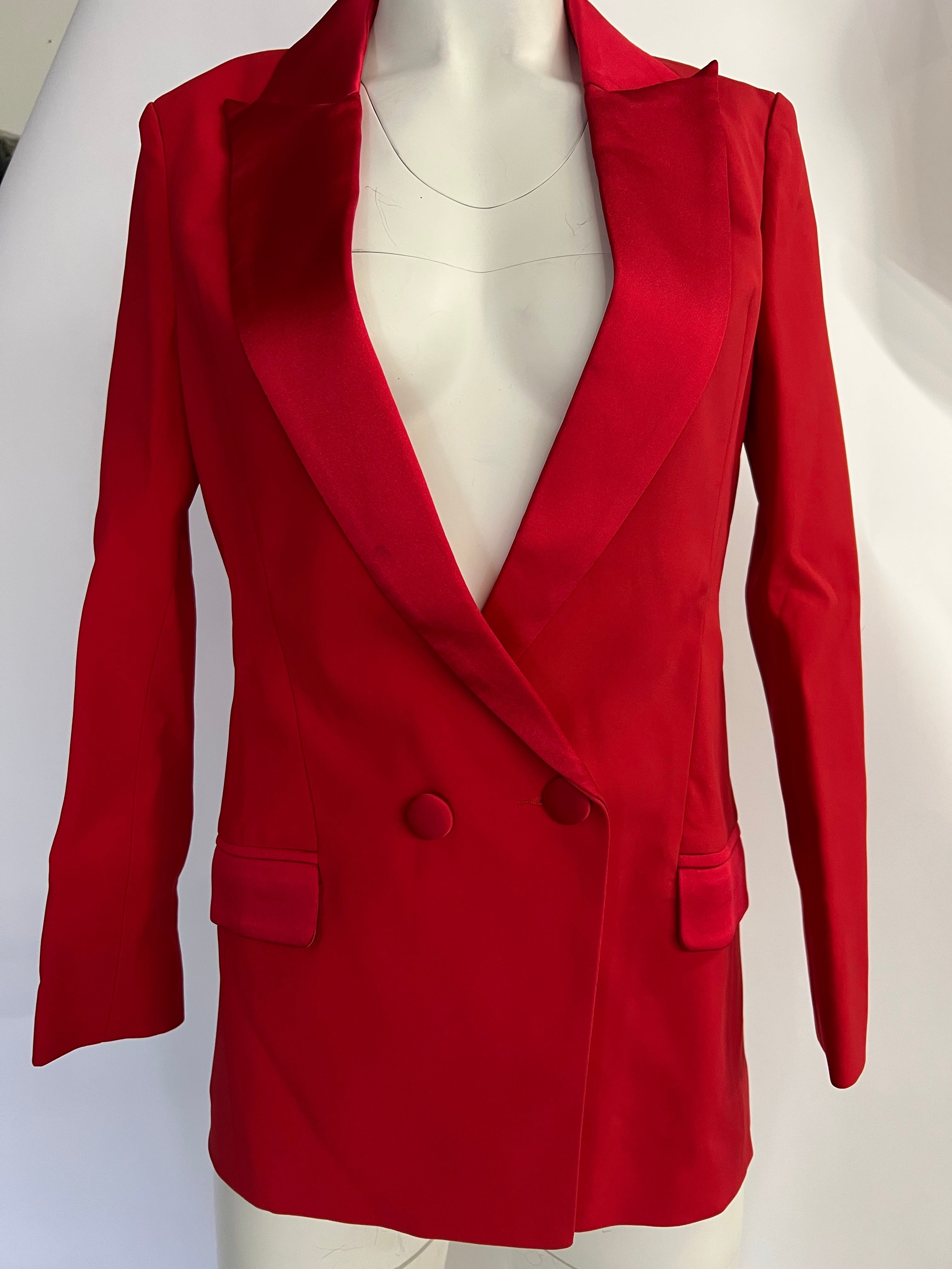 Red Long Blazer