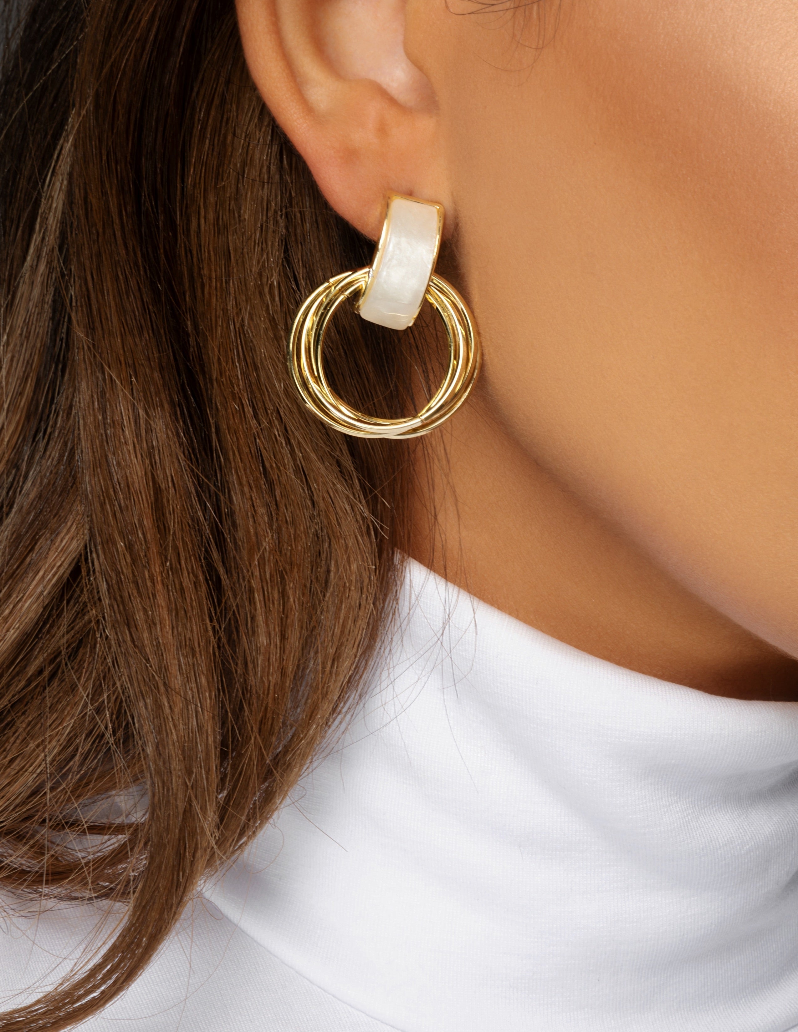 Opal + Multi Circle Drop Earrings