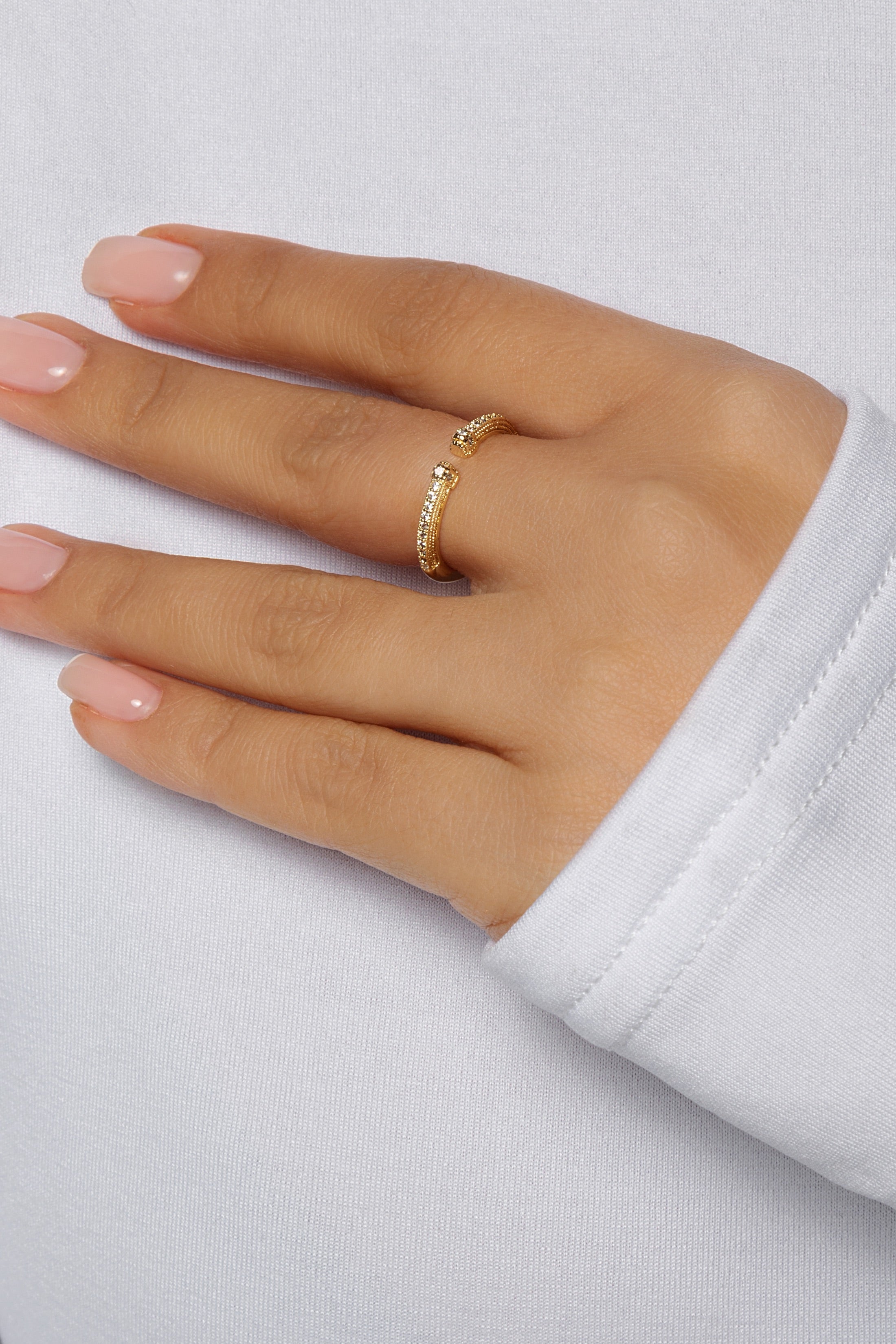 Textured Open Cuff Ring