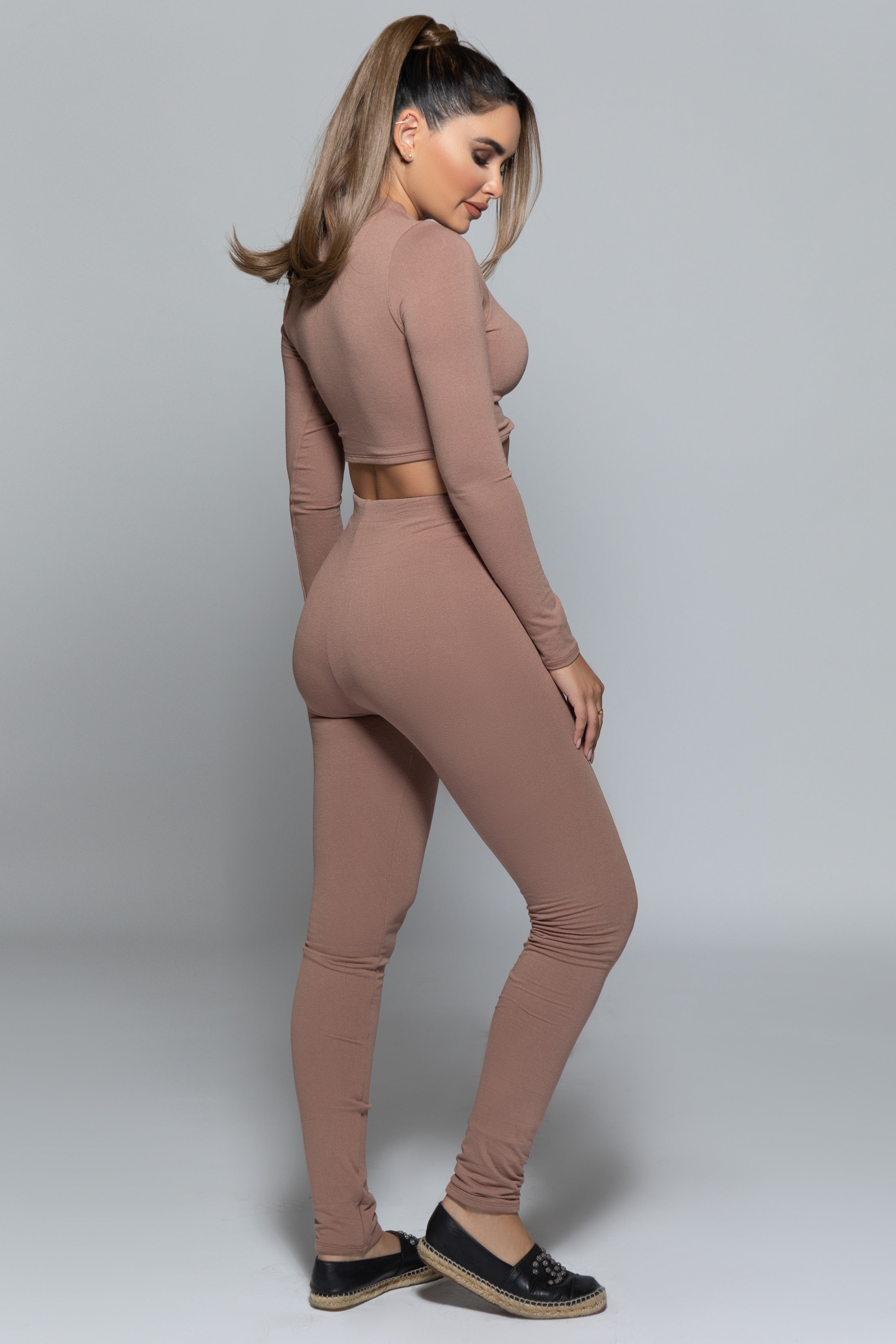 Long Sleeve Crop Top + Leggings Set