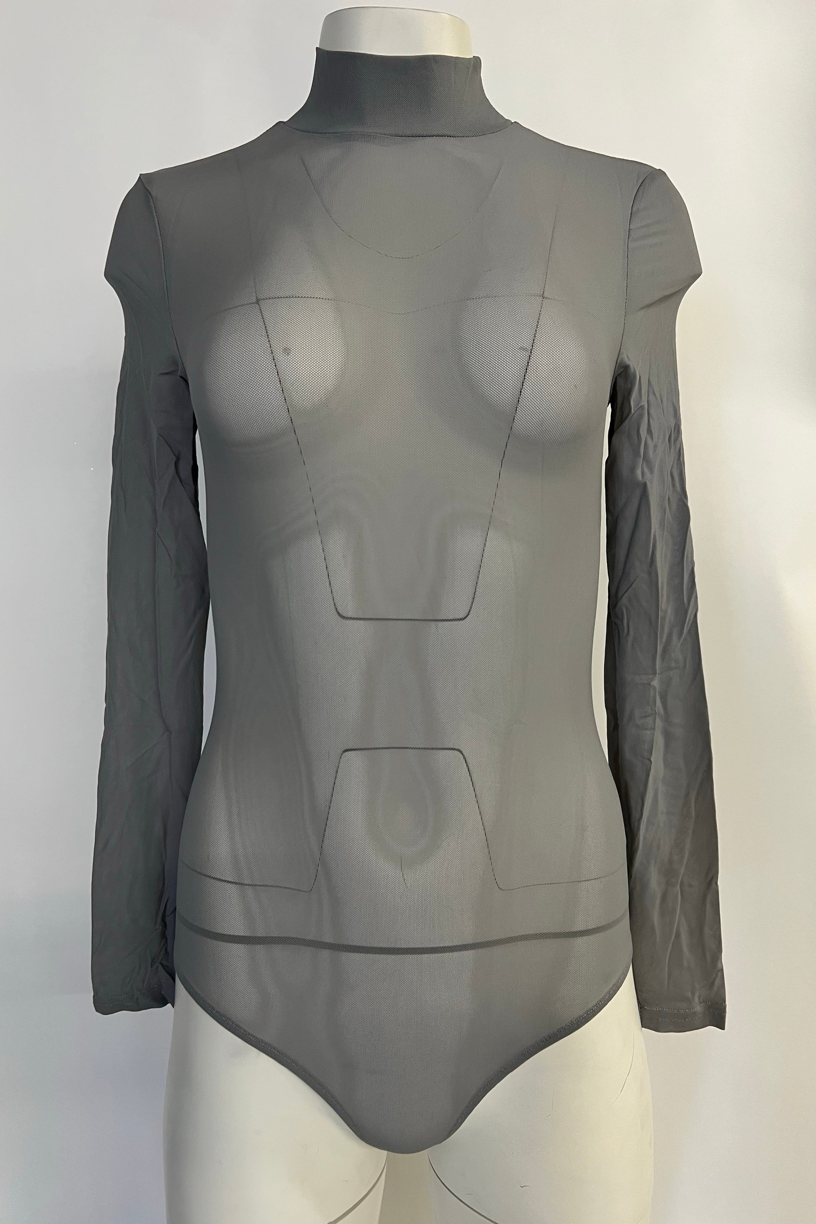 Sheer Bodysuit - Grey