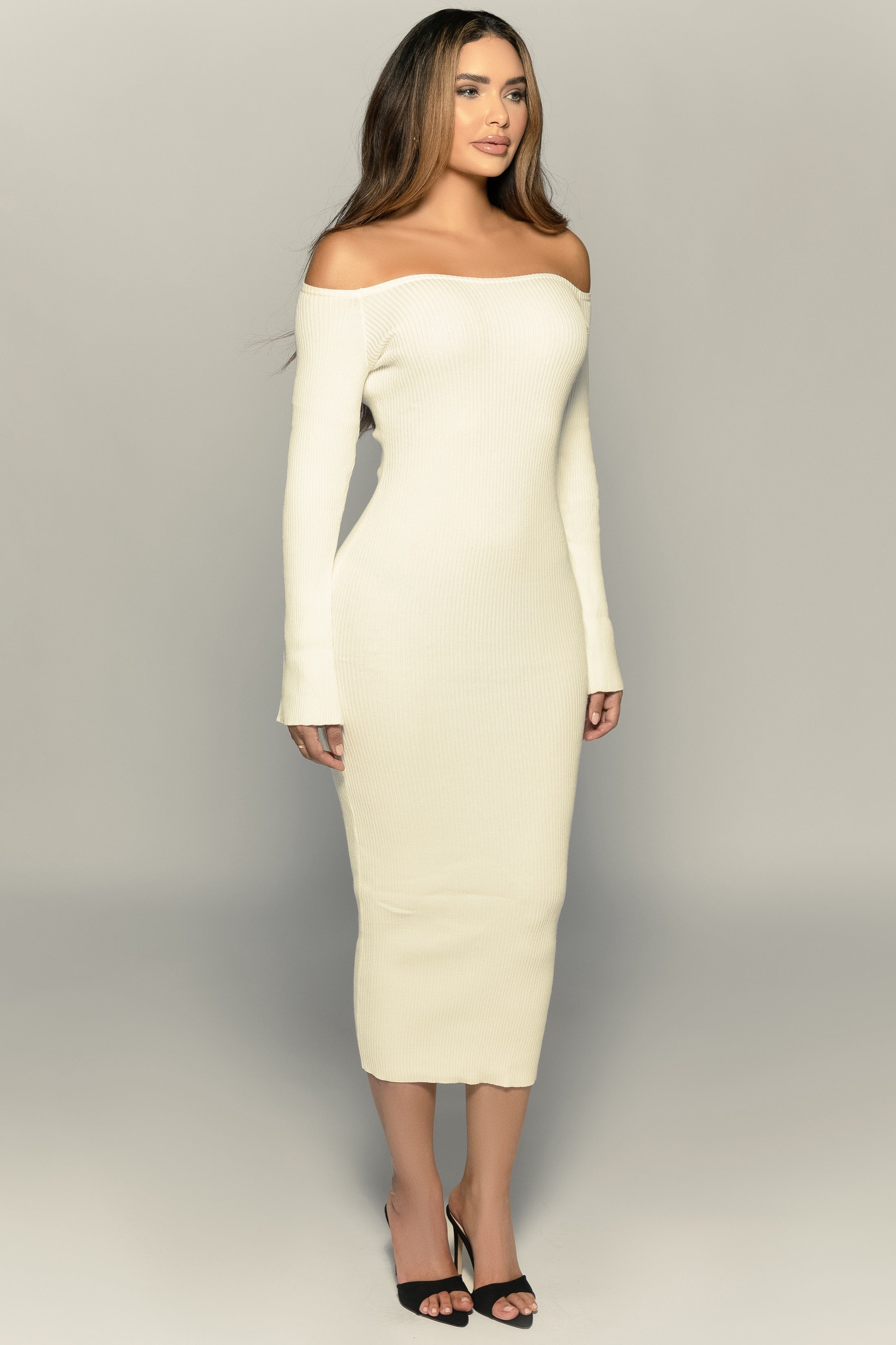 Off Shoulder Midi Dress