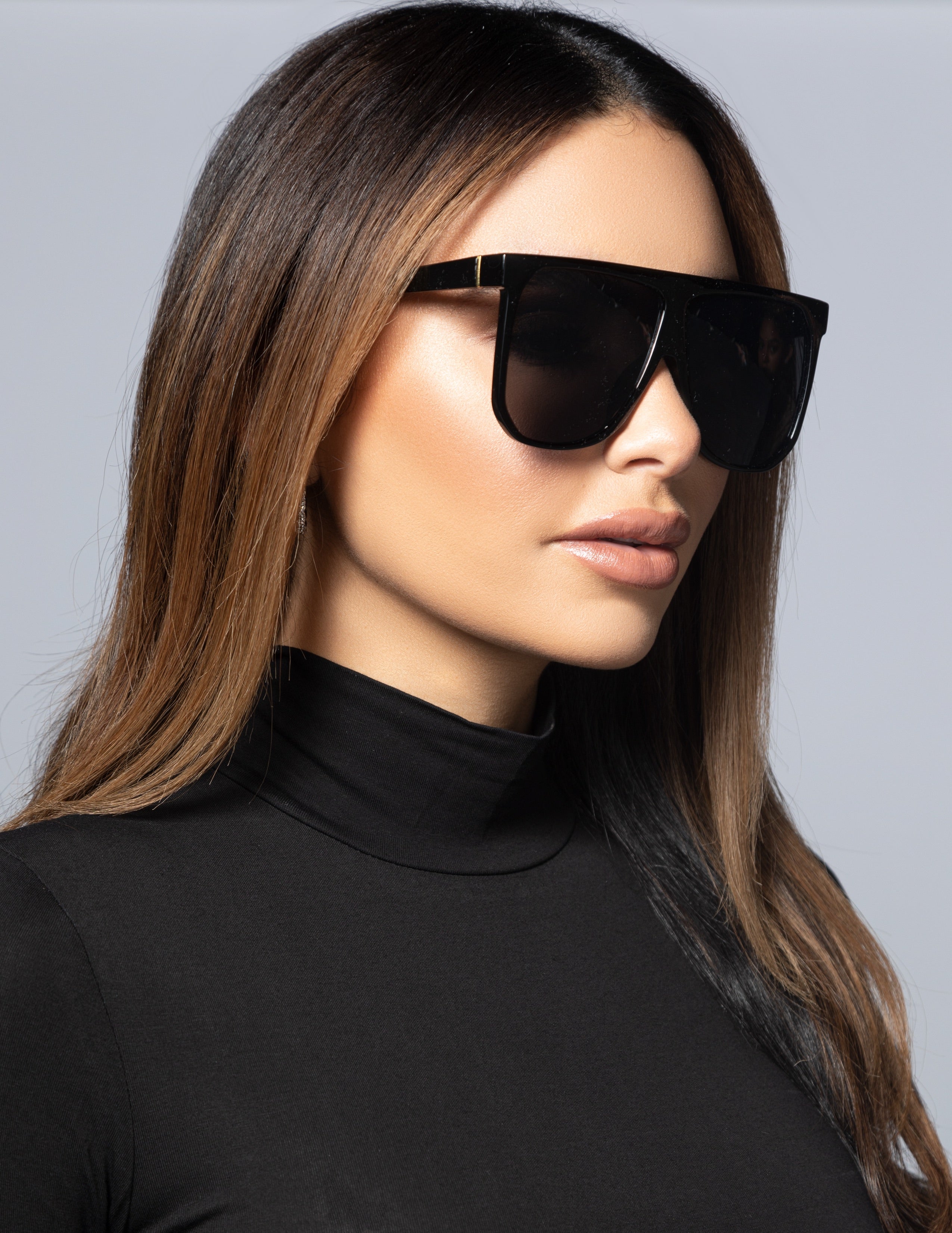 Oversized Square Glasses - Black