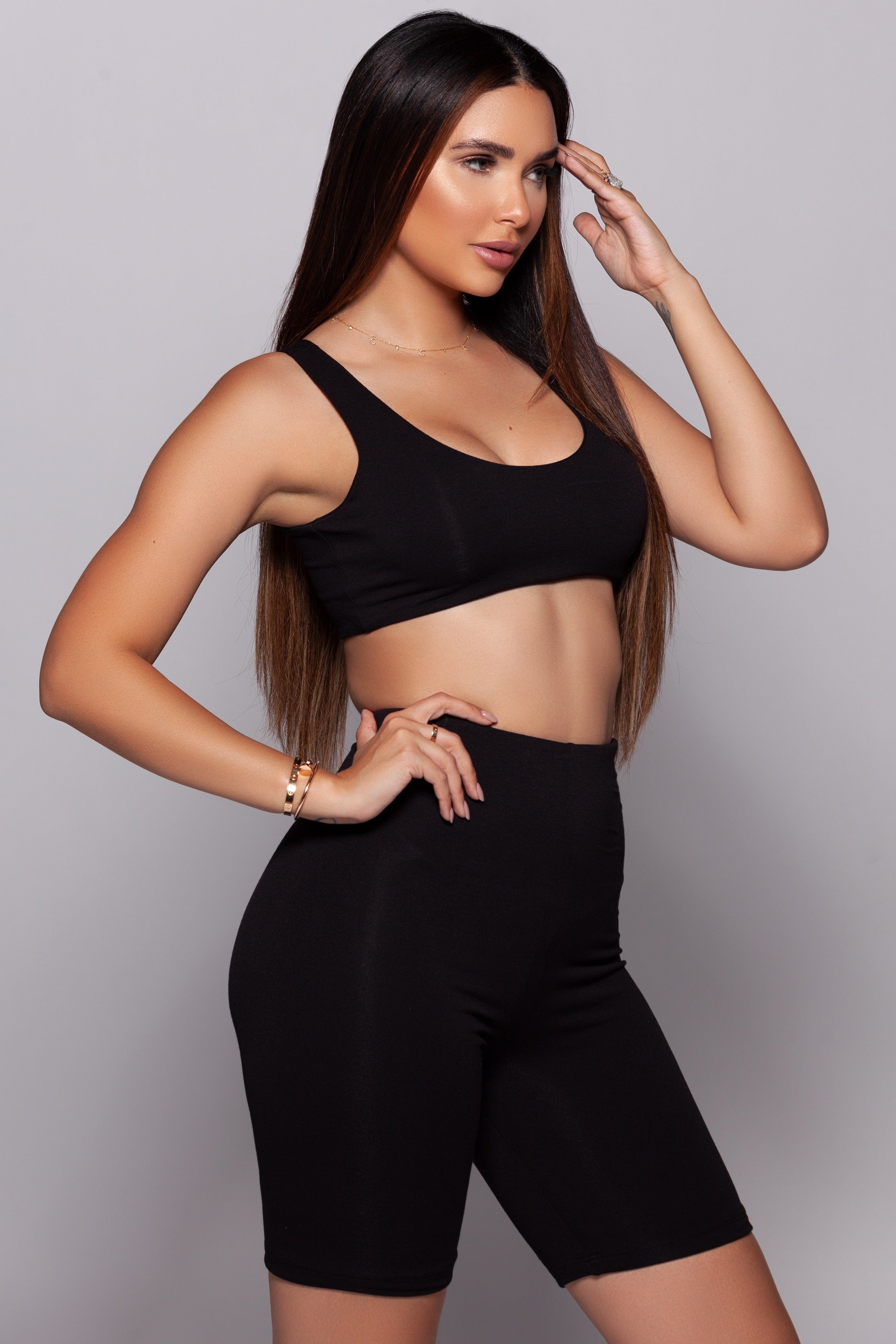 Crop Top + Biker Shorts Set