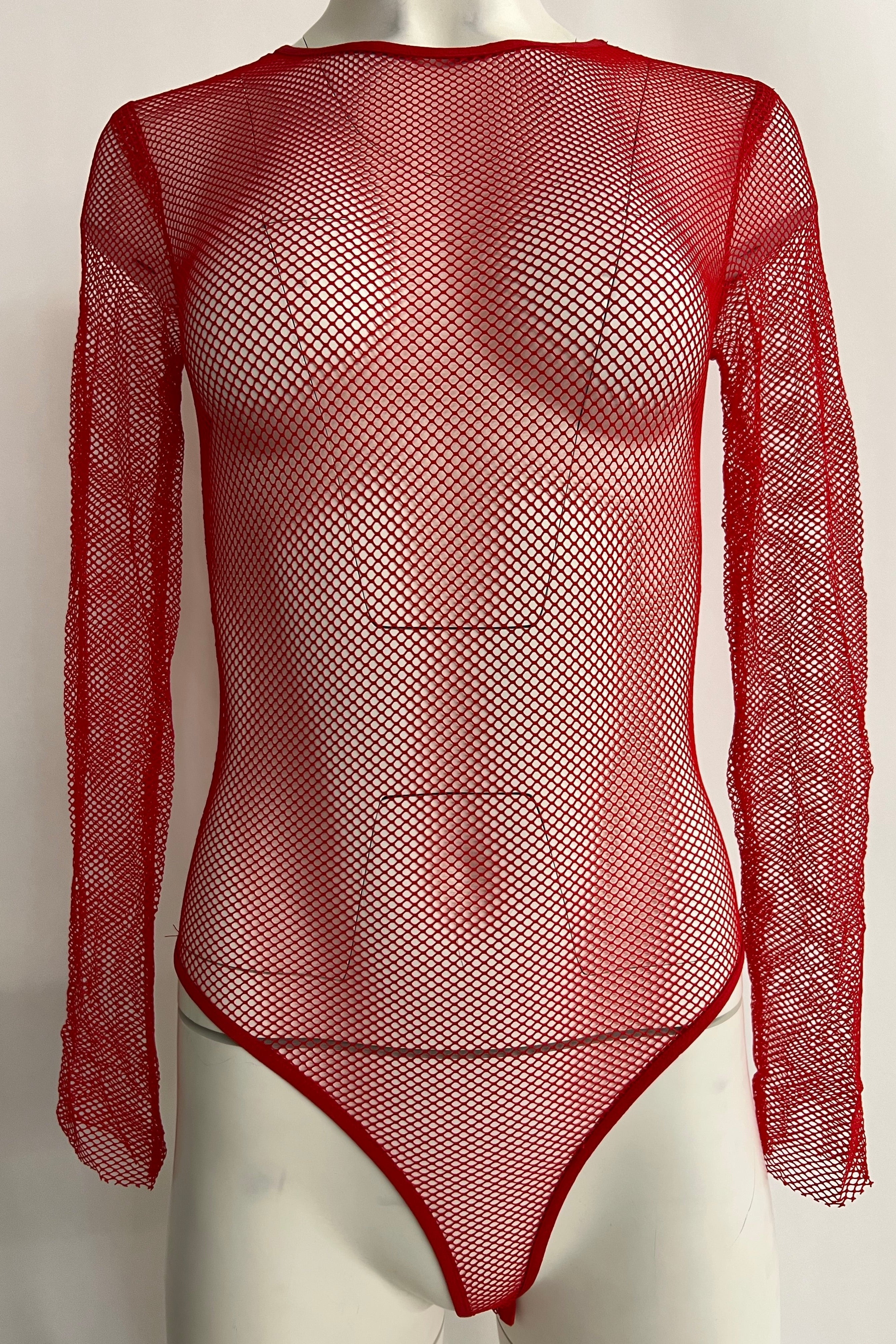 Mesh Bodysuit - Red