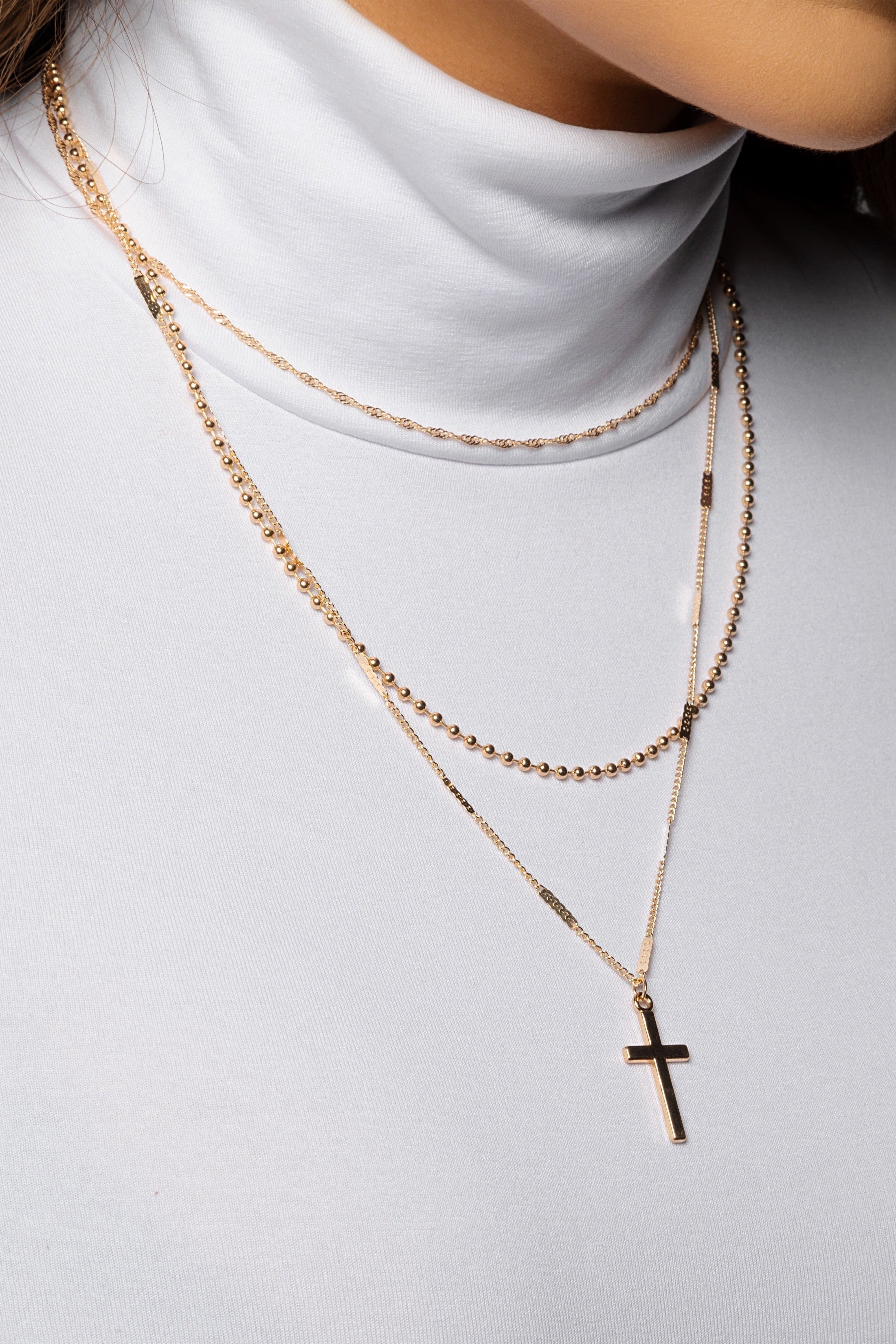 Layered Cross Necklace
