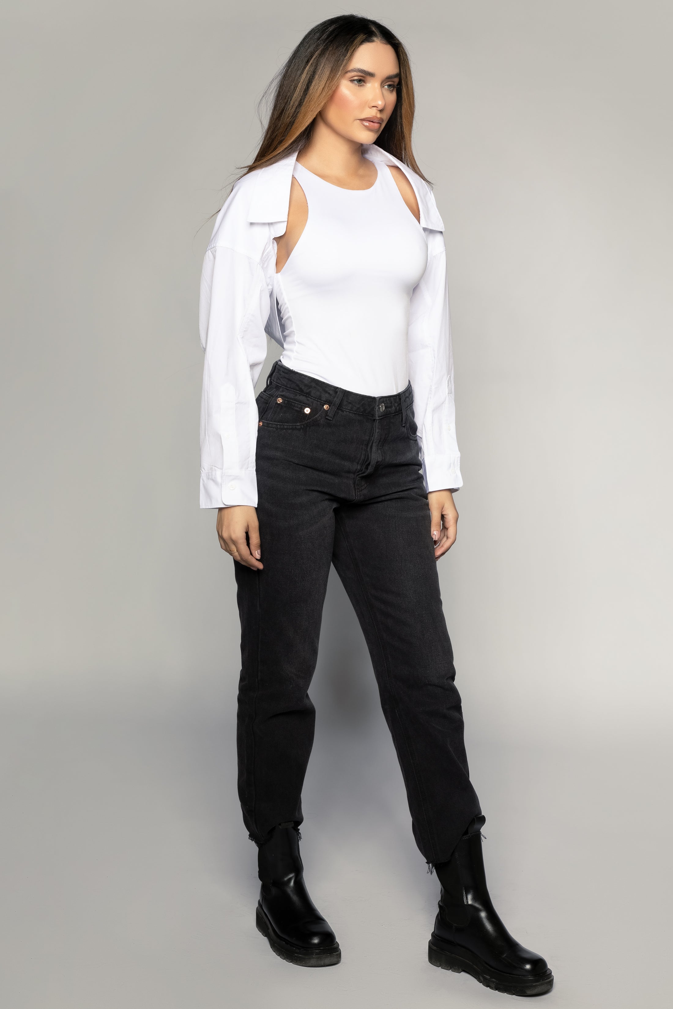 Crop Poplin Shirt Shrug