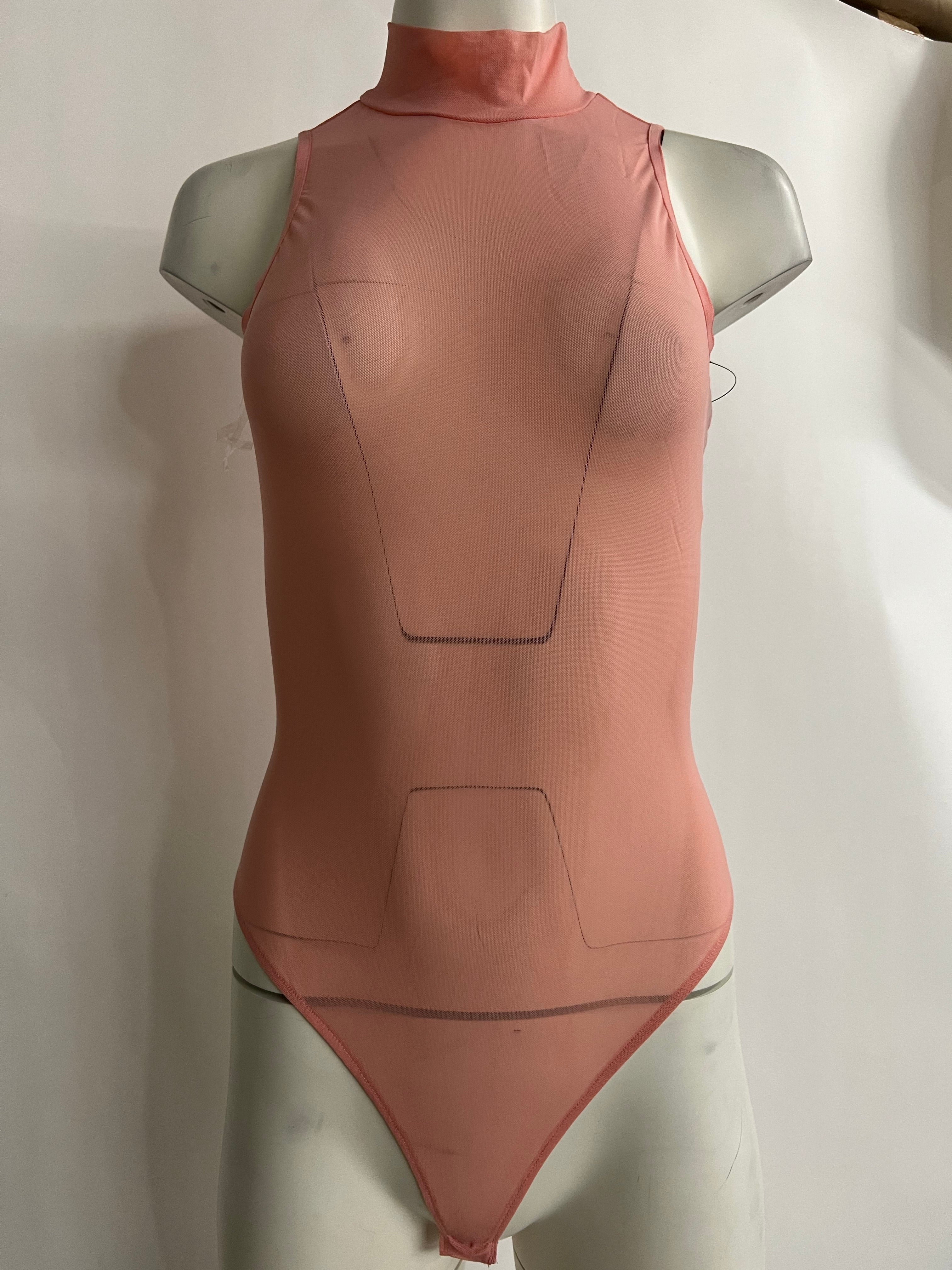 Sheer Sleeveless Bodysuit - Blush
