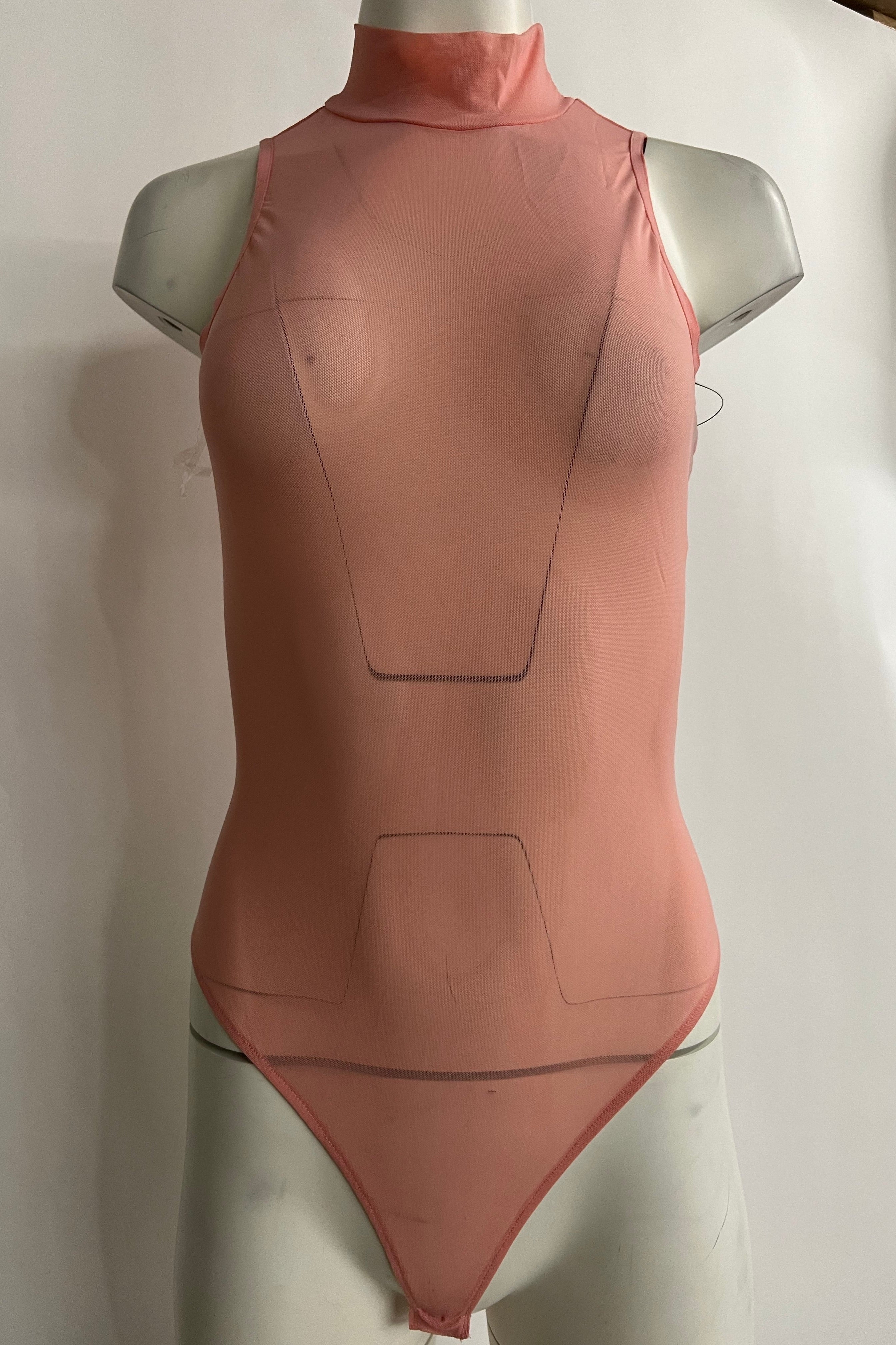 Sheer Sleeveless Bodysuit - Blush