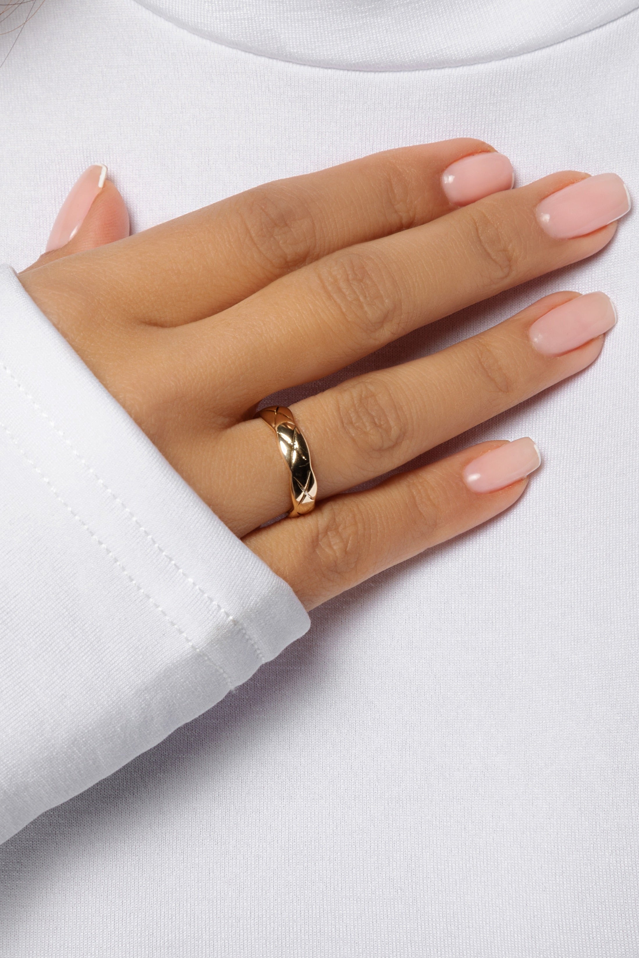 Thin Quilted Cuff Ring