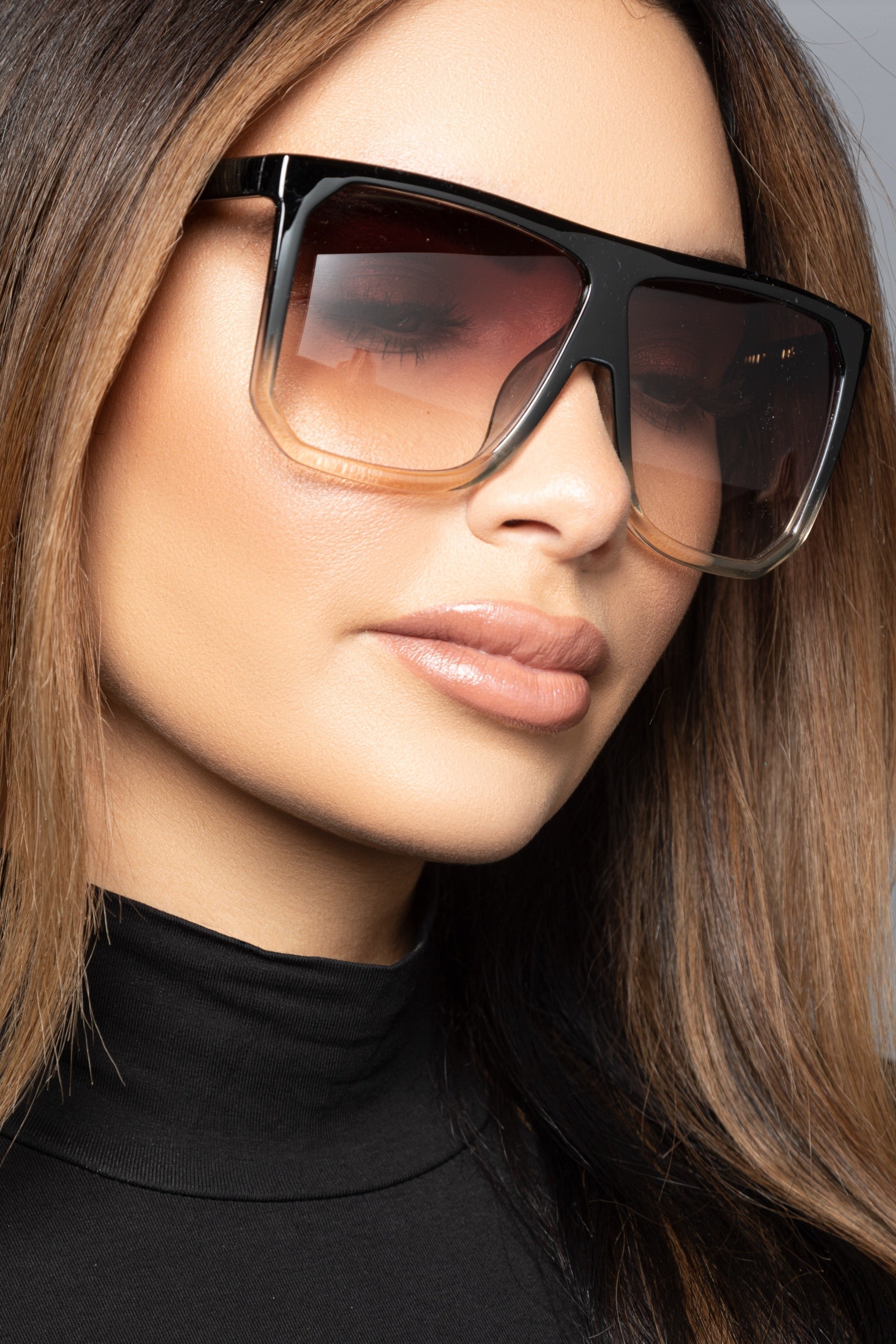 Oversized Square Sunglasses - Nude