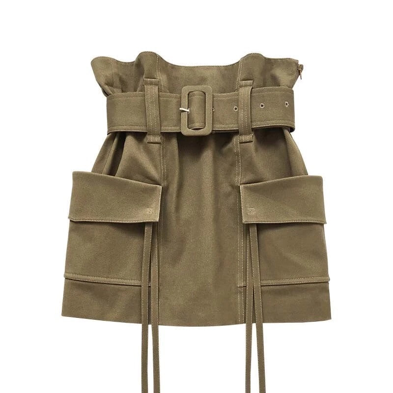 Khaki Military Skirt