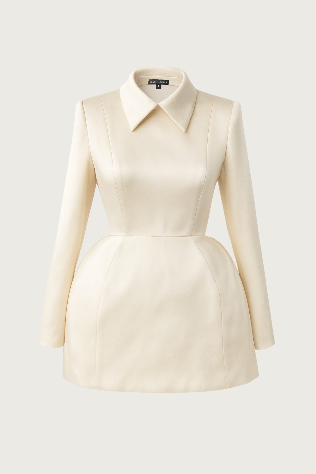 Structured Satin Mini Dress - Ivory