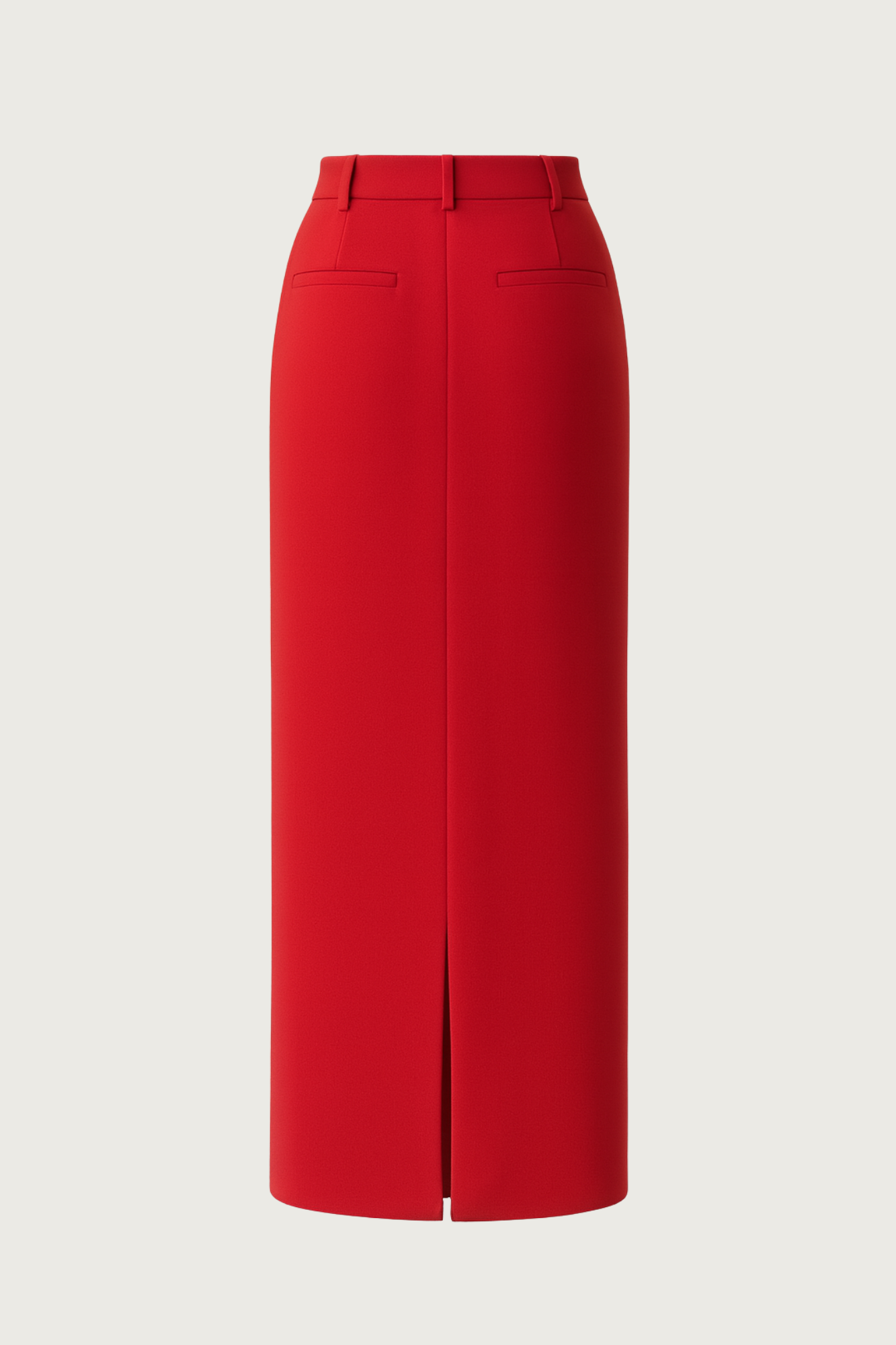 Tailored Maxi Skirt - Red