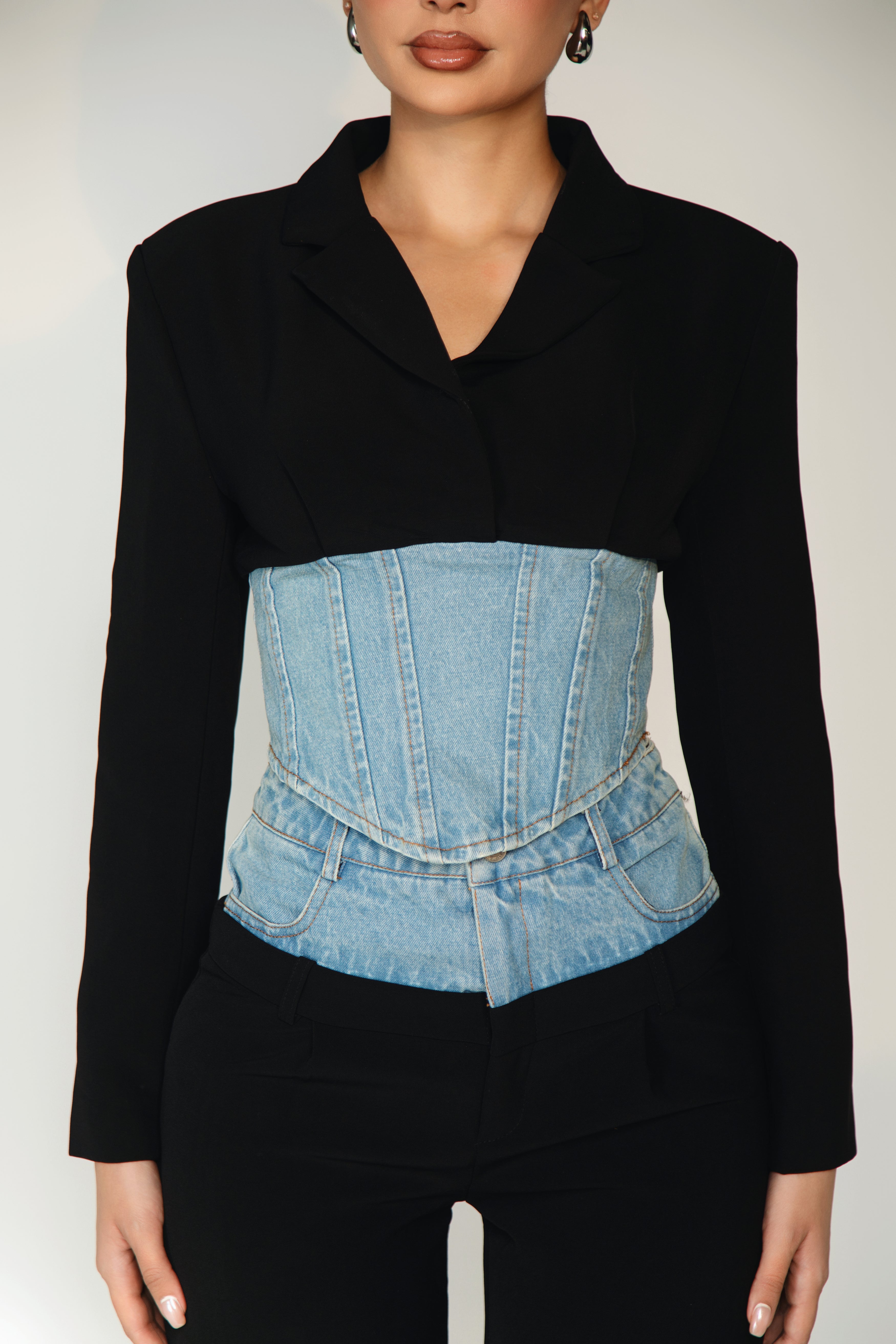 Black + Denim Corset