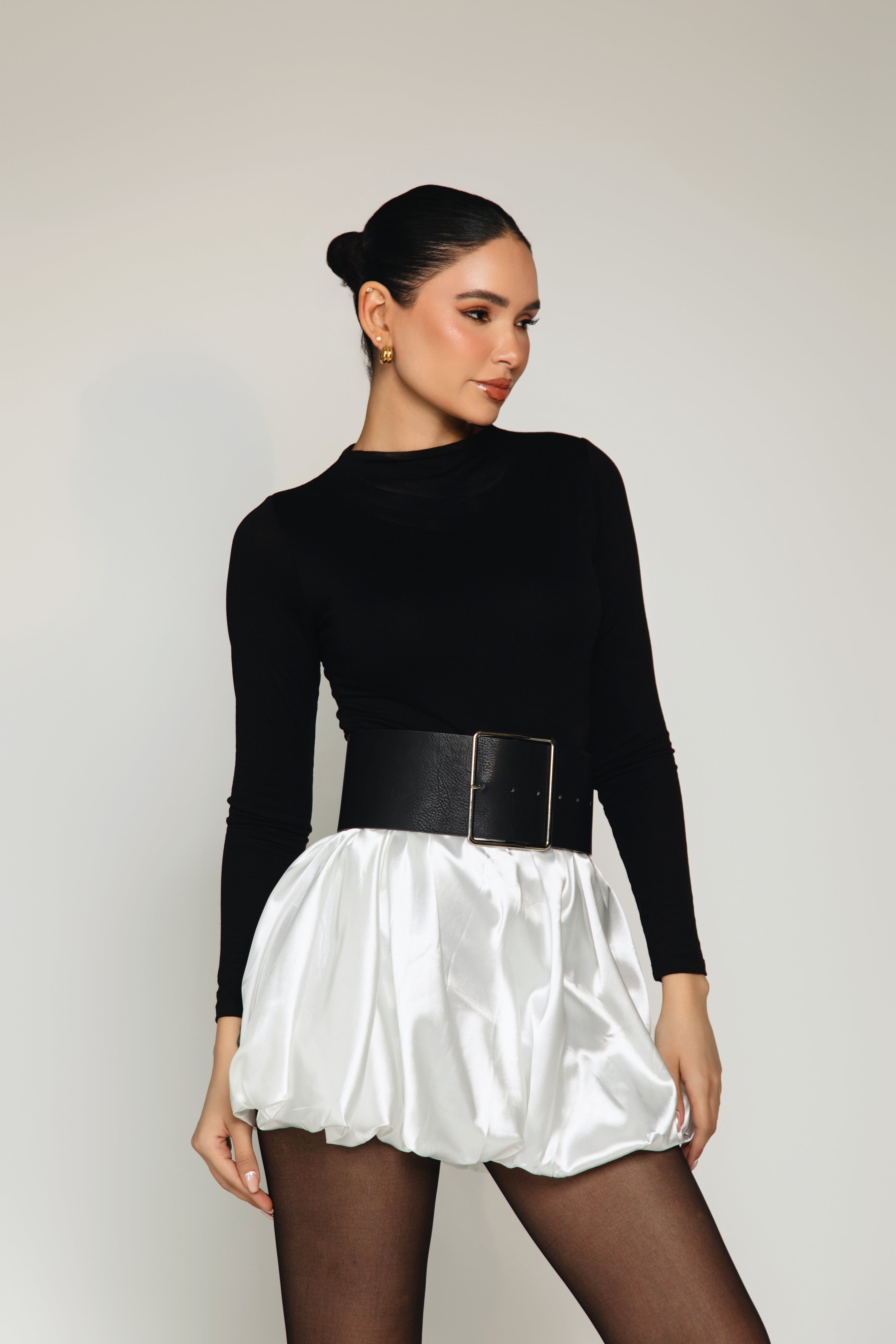 Satin Mini Bubble Skirt