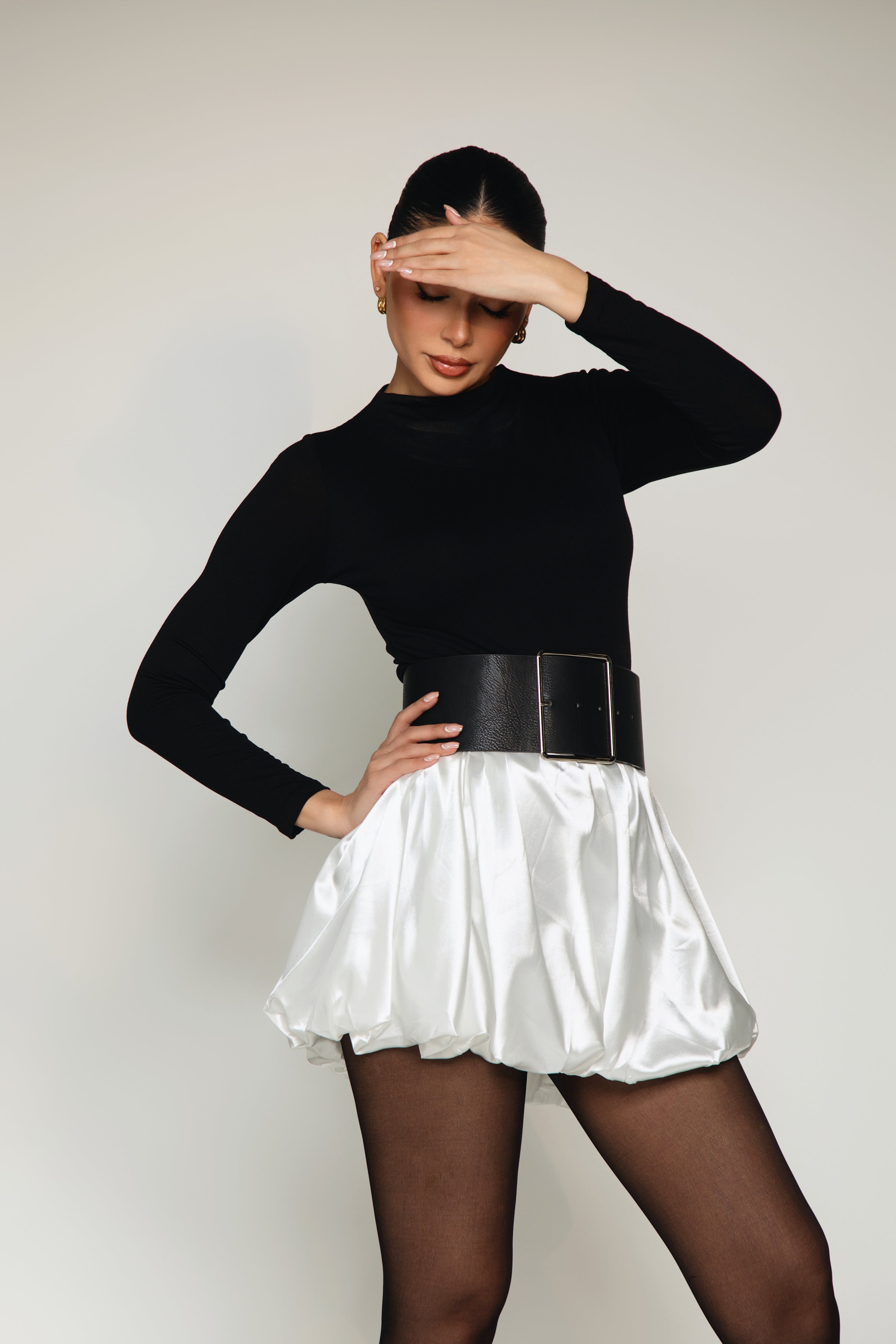 Satin Mini Bubble Skirt