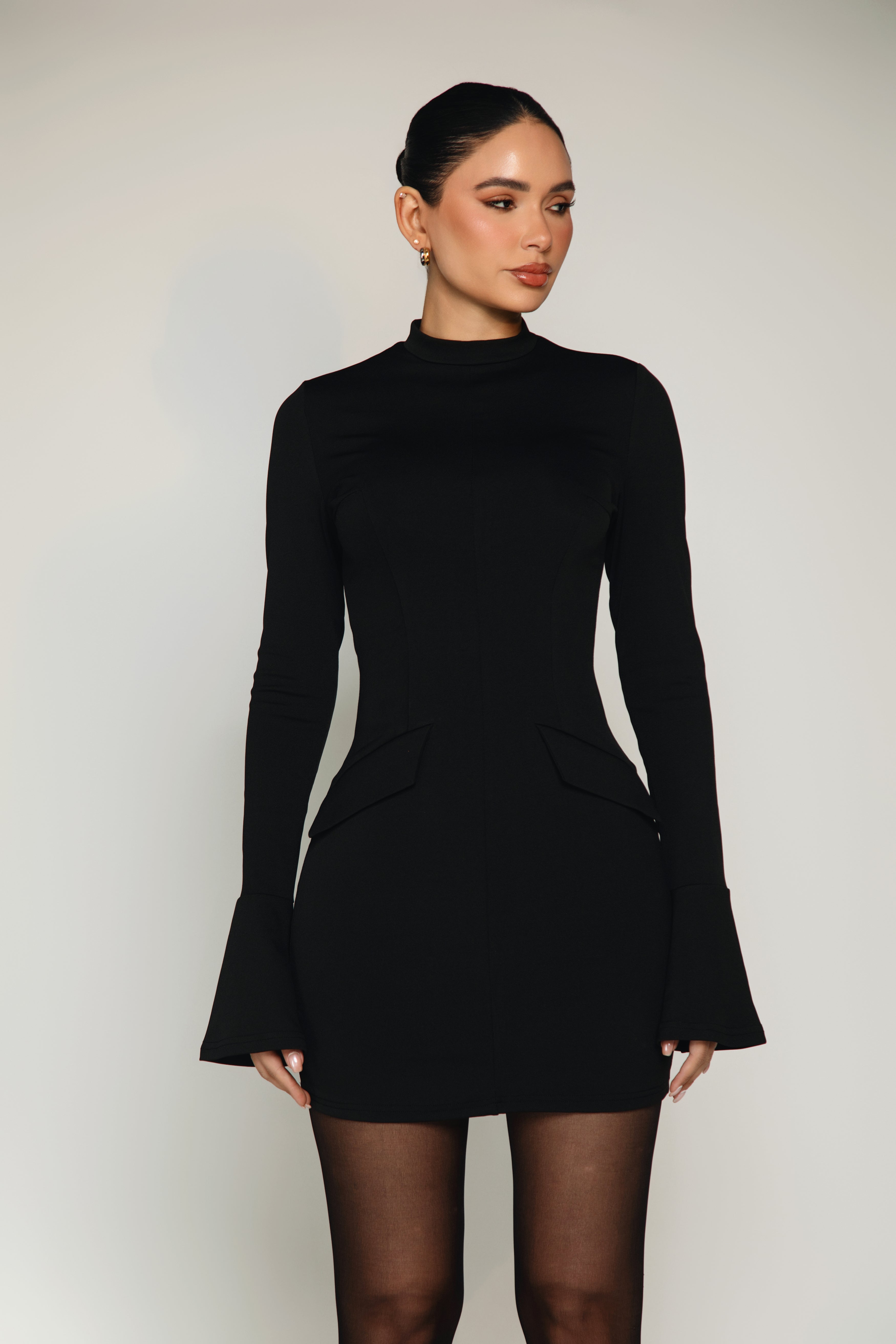 Mock Neck Mini Dress