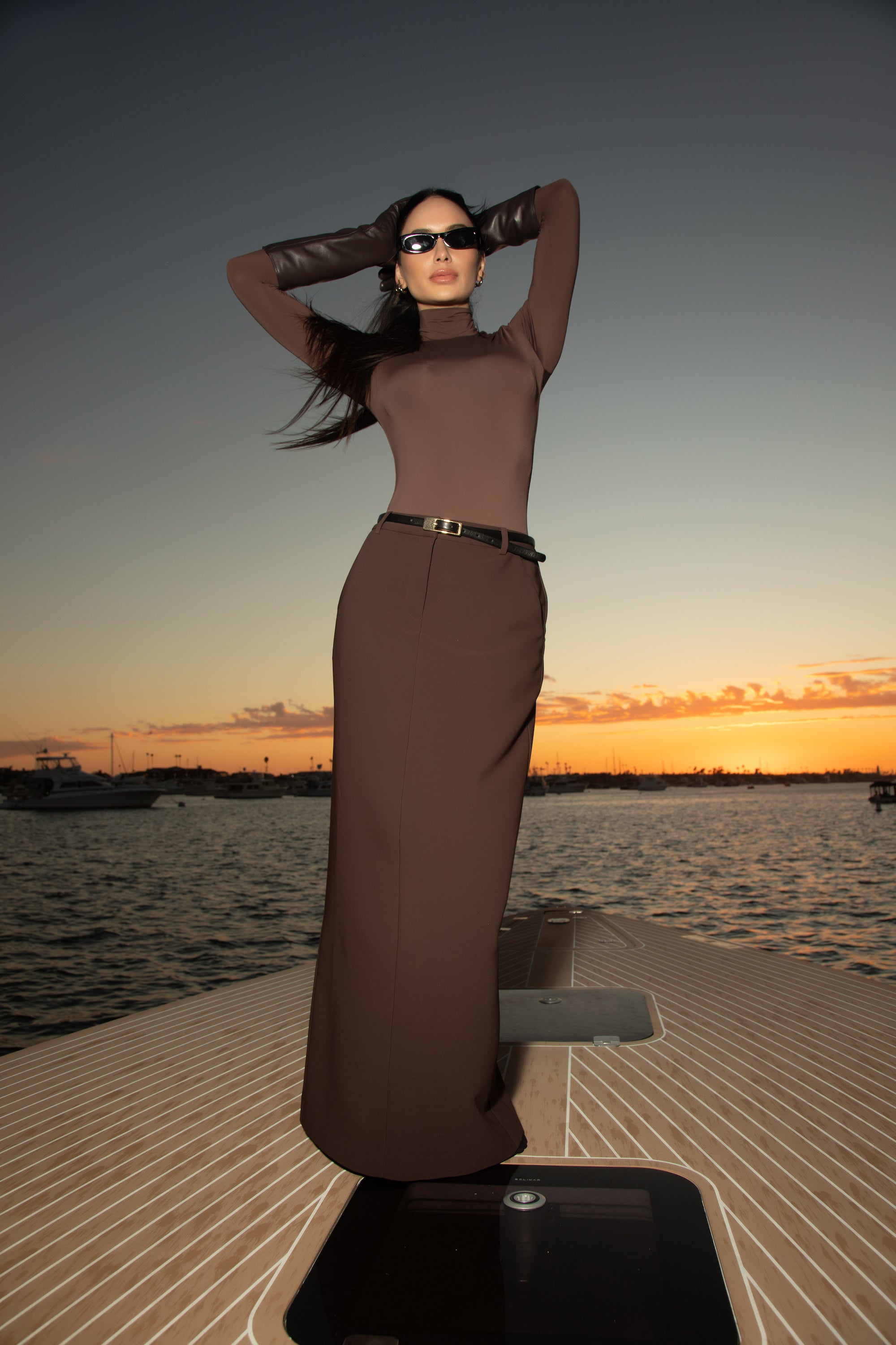 Essential Turtleneck Bodysuit - Brown