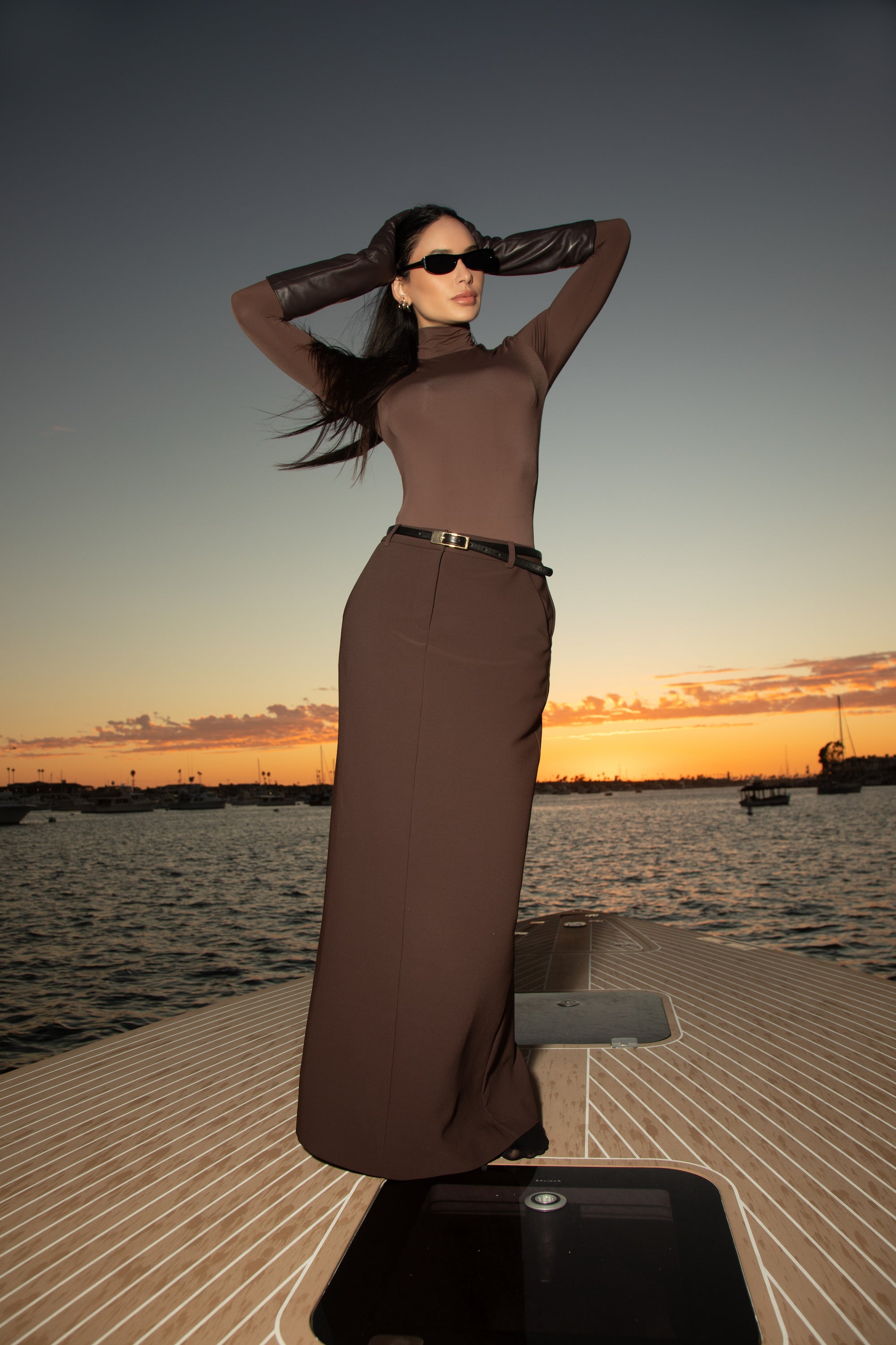 Essential Turtleneck Bodysuit - Brown