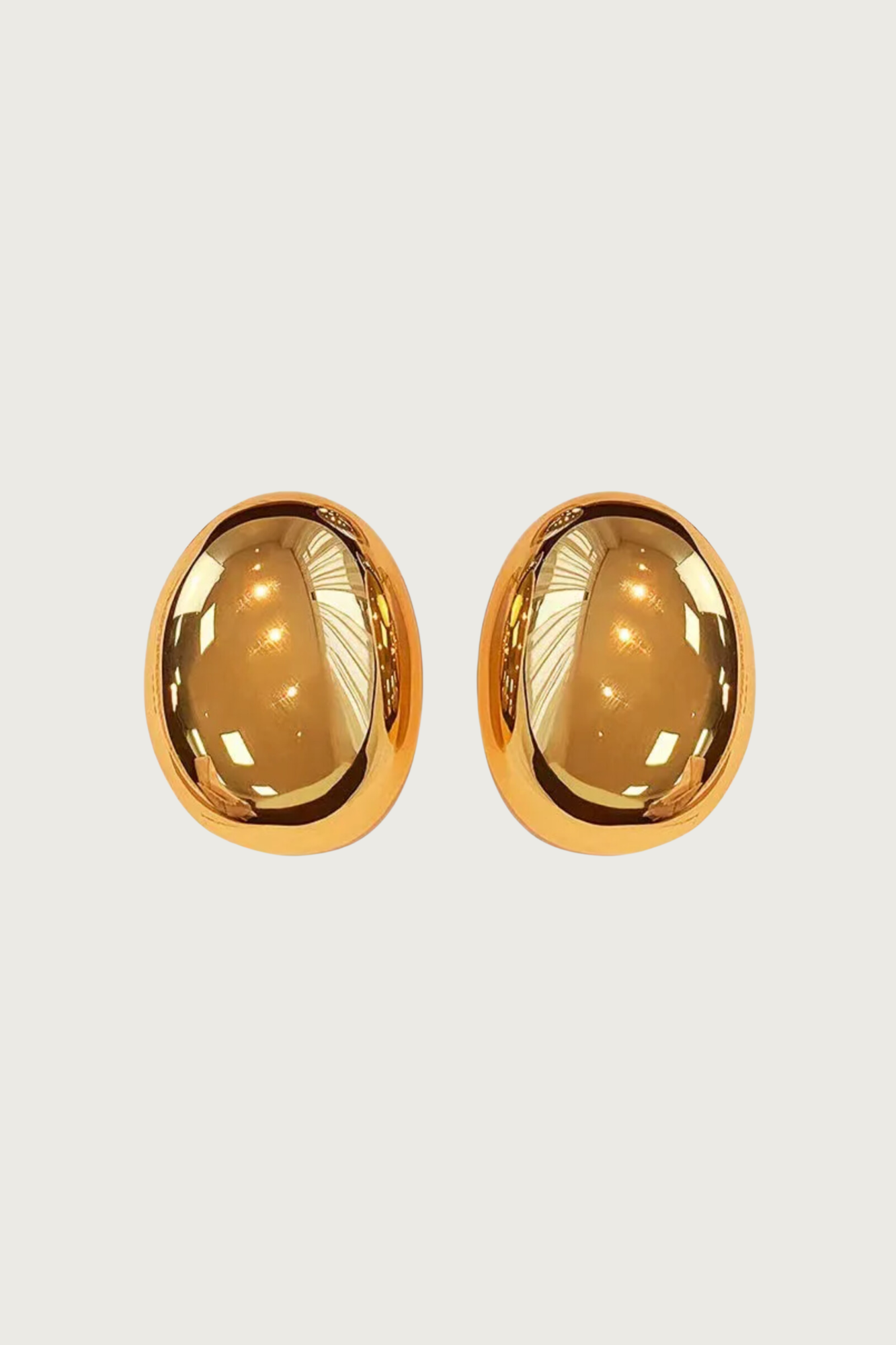 18k Gold Plated Large Dome Stud Earrings