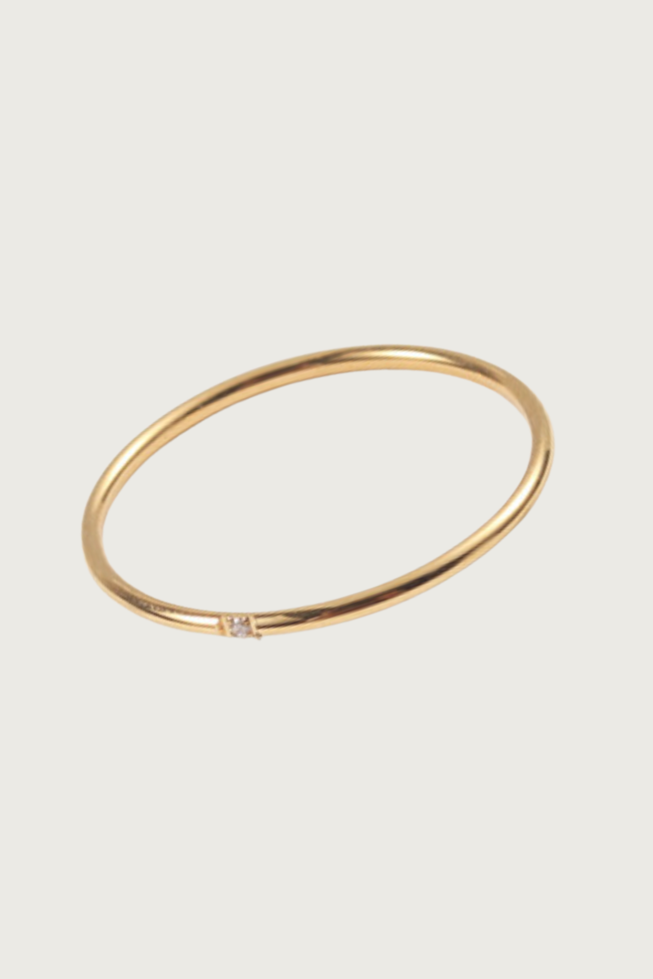 18k Gold Plated Dainty Single Stone Ring