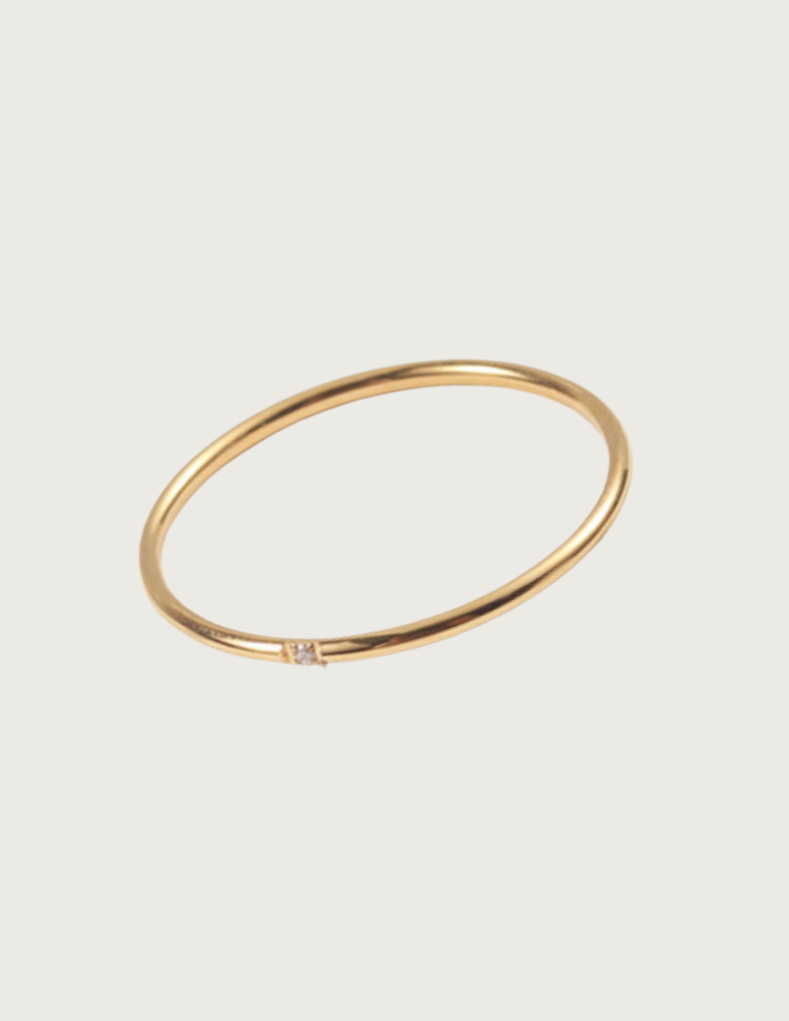 18k Gold Plated Dainty Single Stone Ring