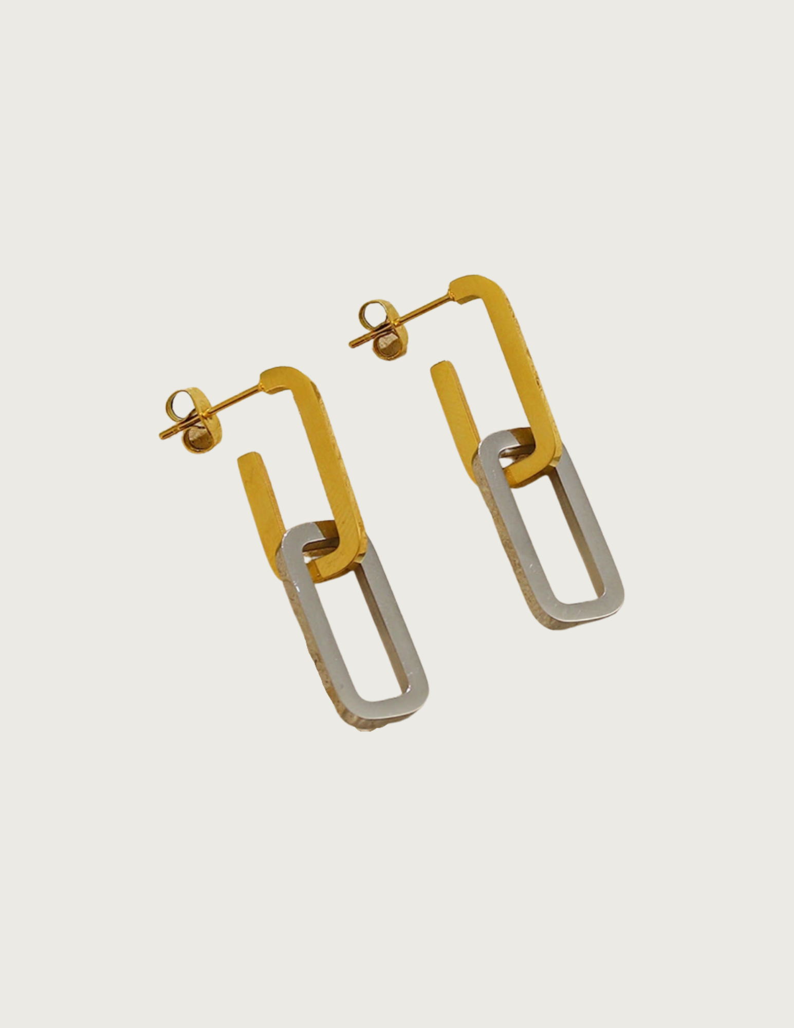 18k Gold Plated Mixed Metal Earrings