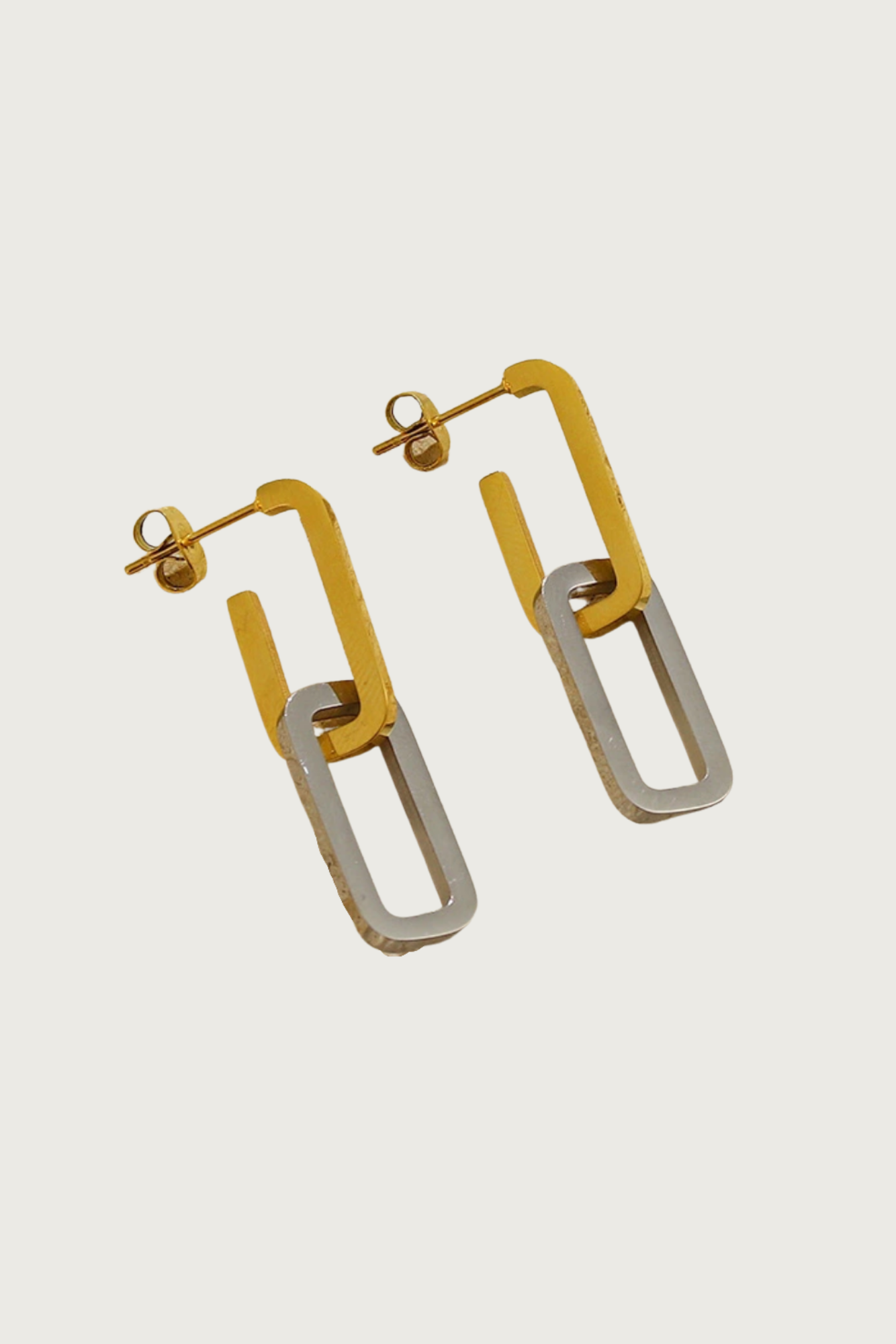 18k Gold Plated Mixed Metal Earrings