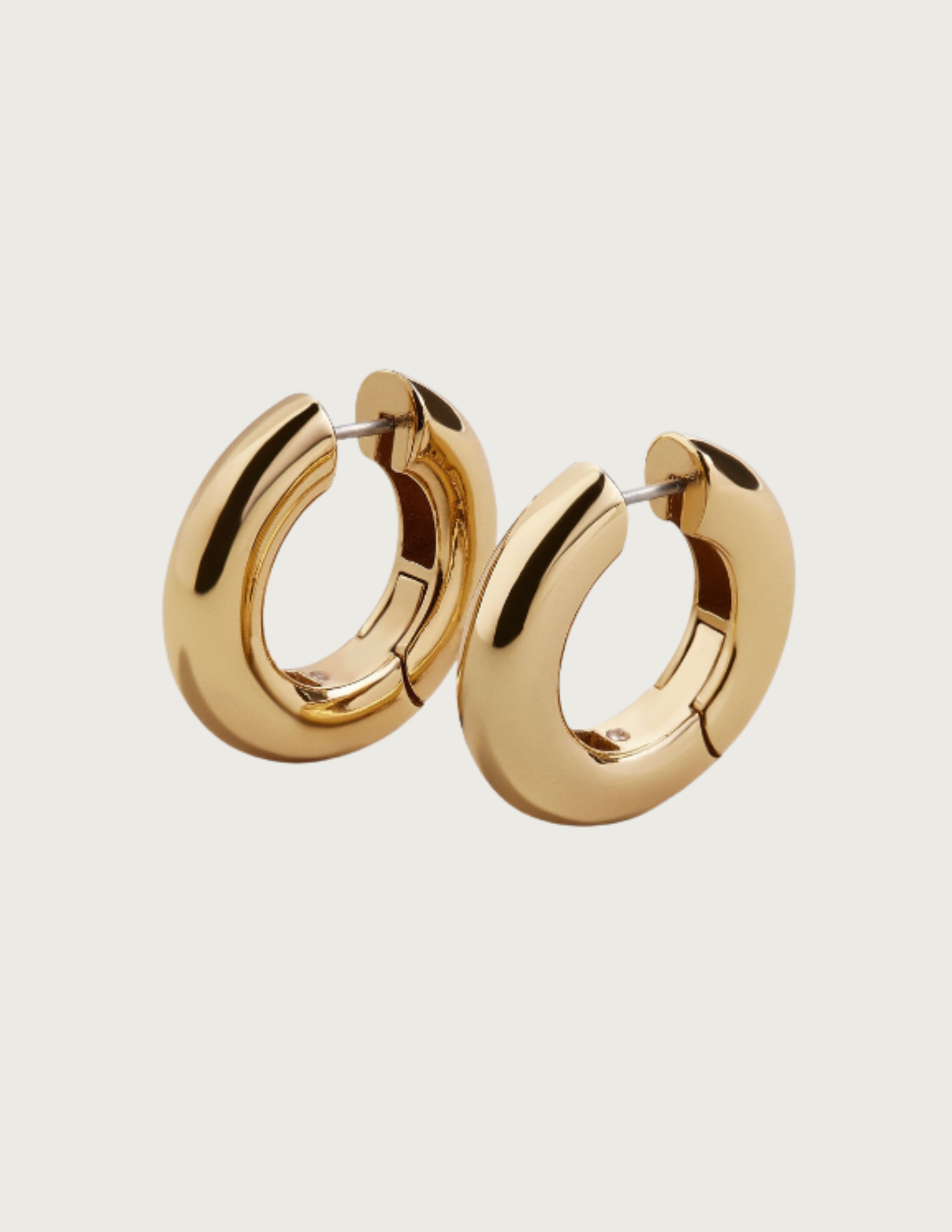 18k Gold Plated Tube Hoop Earrings