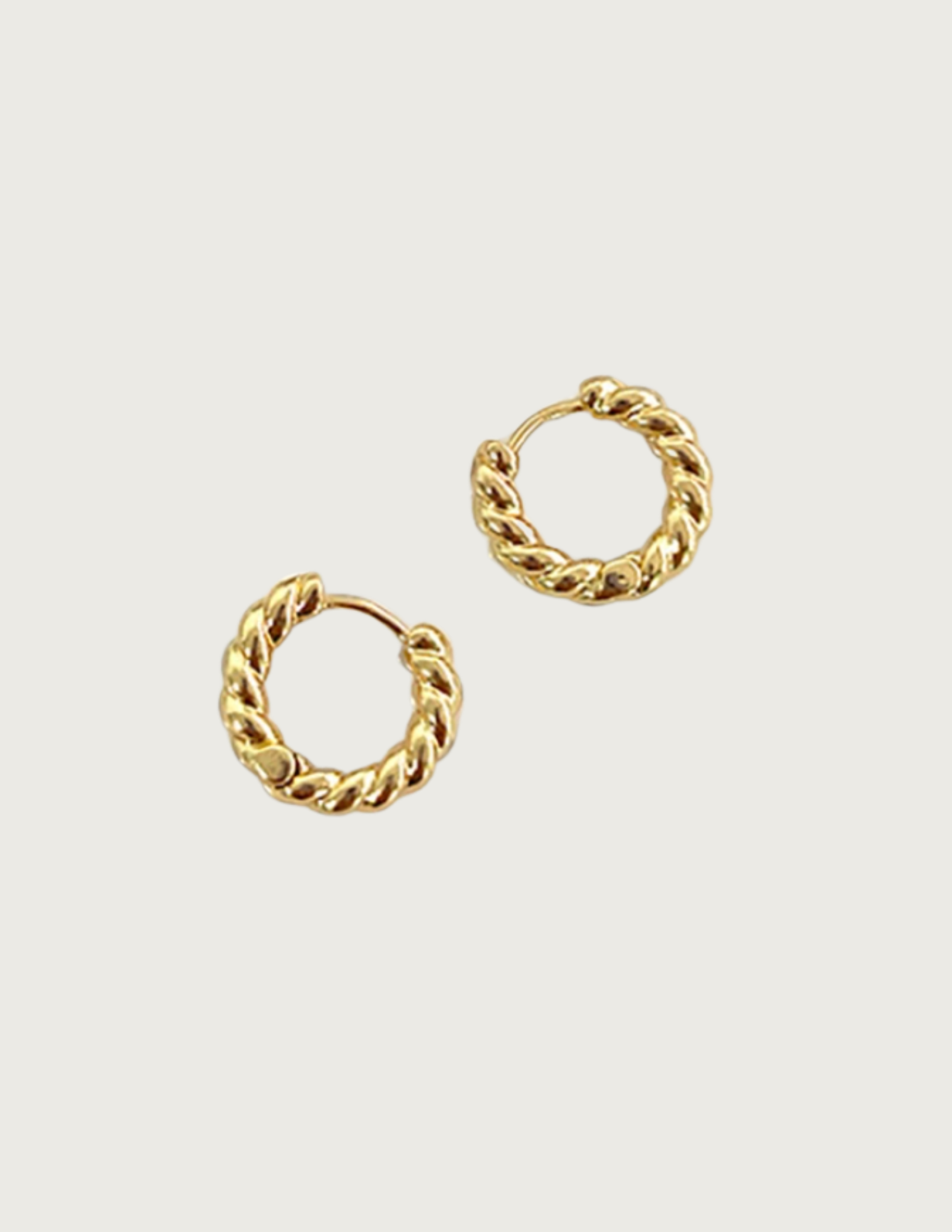 14k Gold Plated Mini Twist Huggie Hoop Earrings
