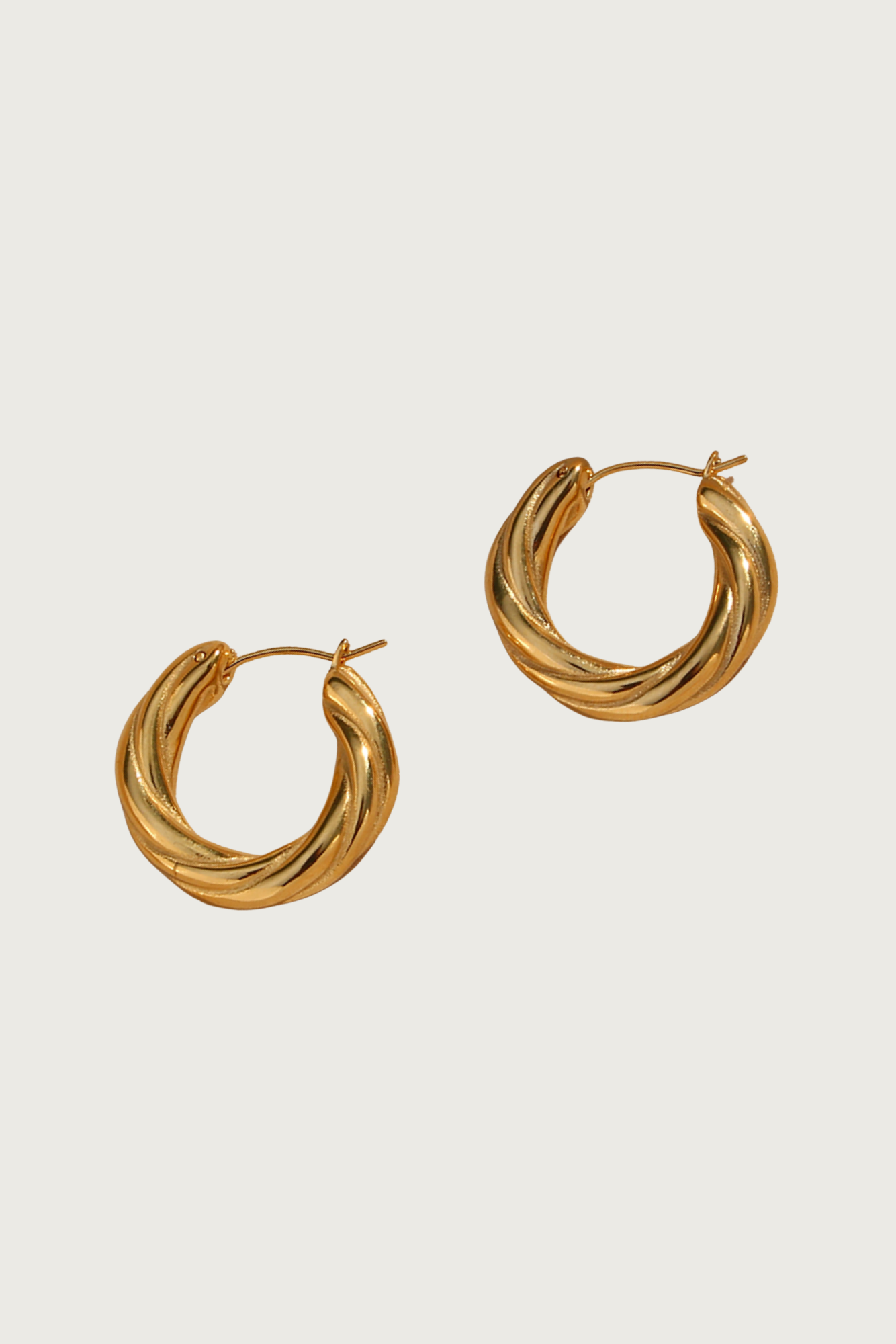 18k Gold Plated Twist Hoop Earrings