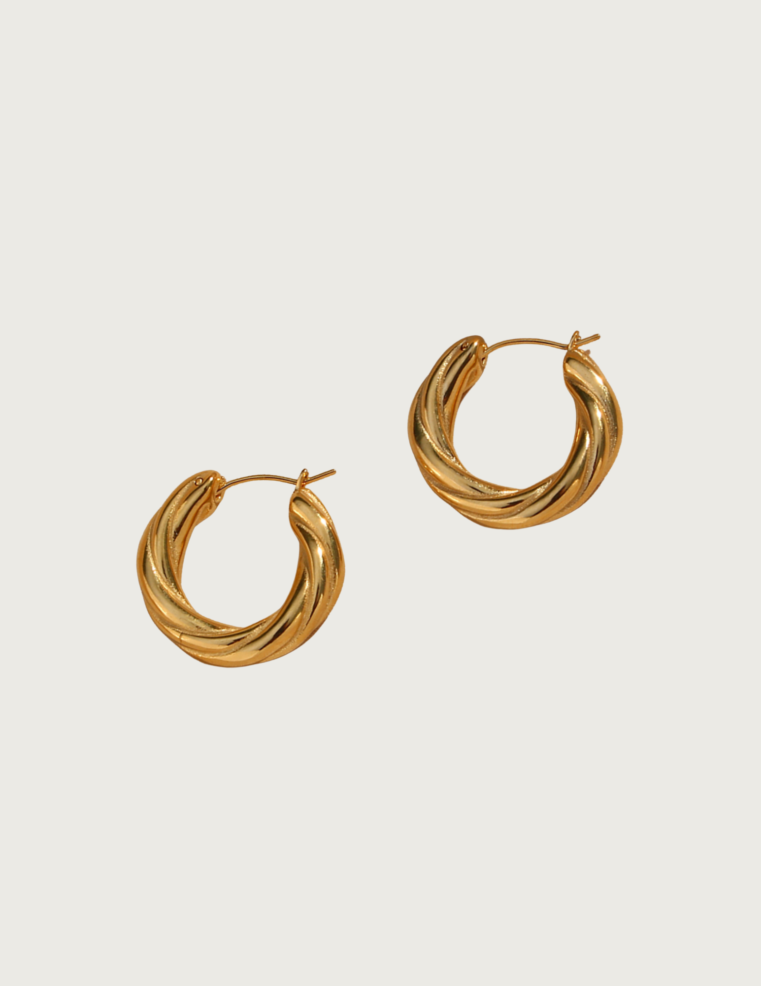 18k Gold Plated Twist Hoop Earrings