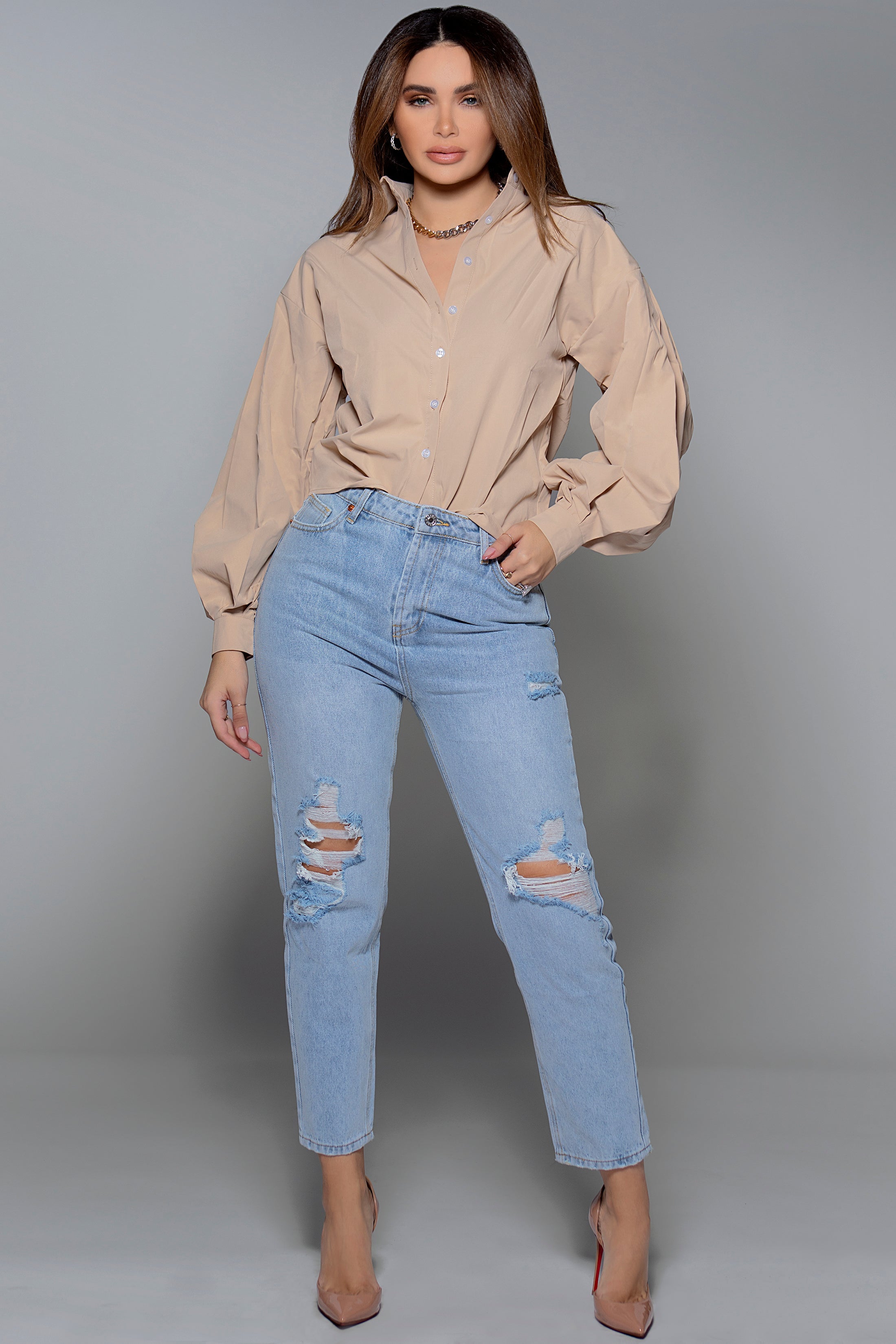 Distressed Mom Jeans