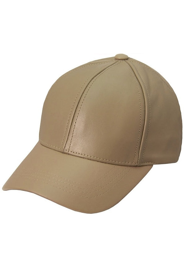 Taupe Leather Cap