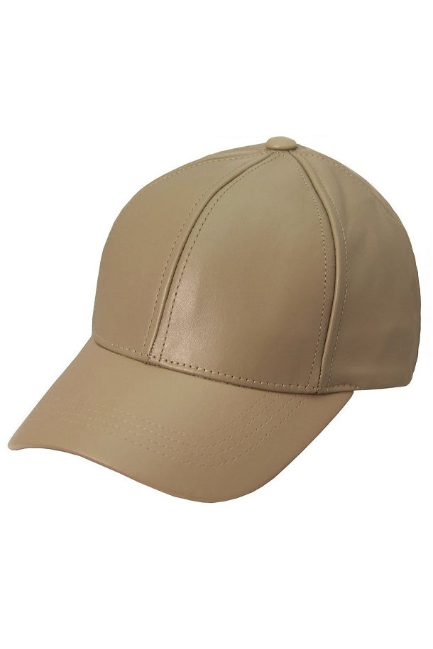 Taupe Leather Cap