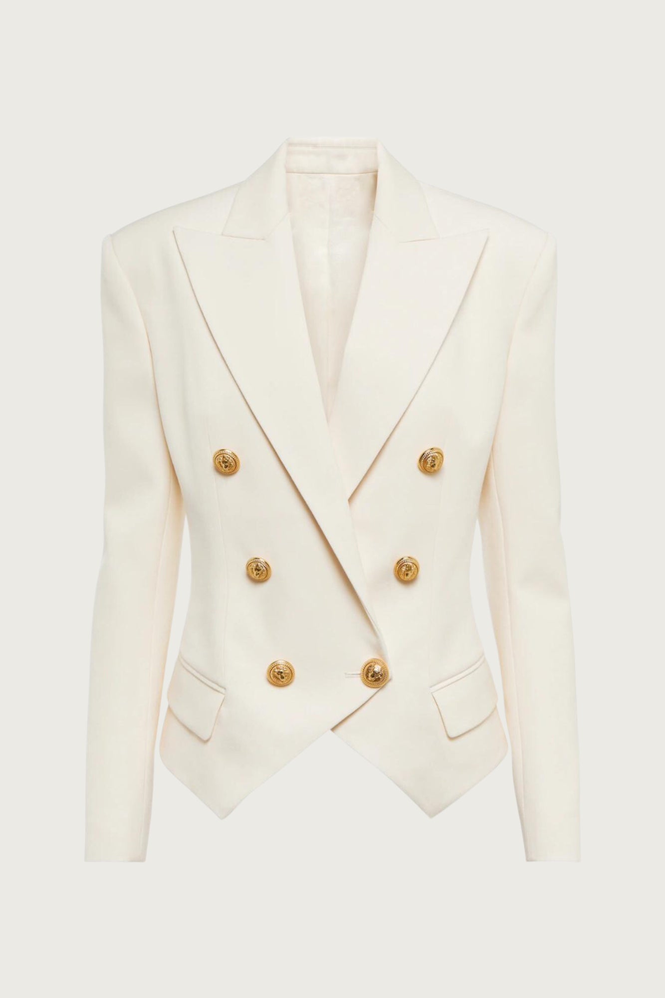 Gold Button Peak Lapel Blazer